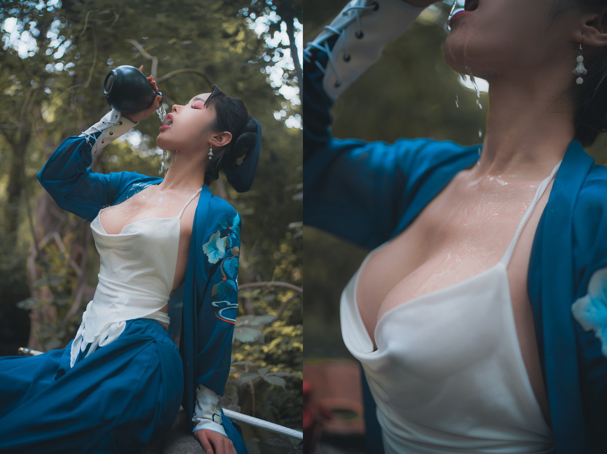 xgyw.top_网络美女钛合金TiTi侠客主题户外丛林脱古装服饰薄纱裹身秀豪乳惹火诱惑写真50P