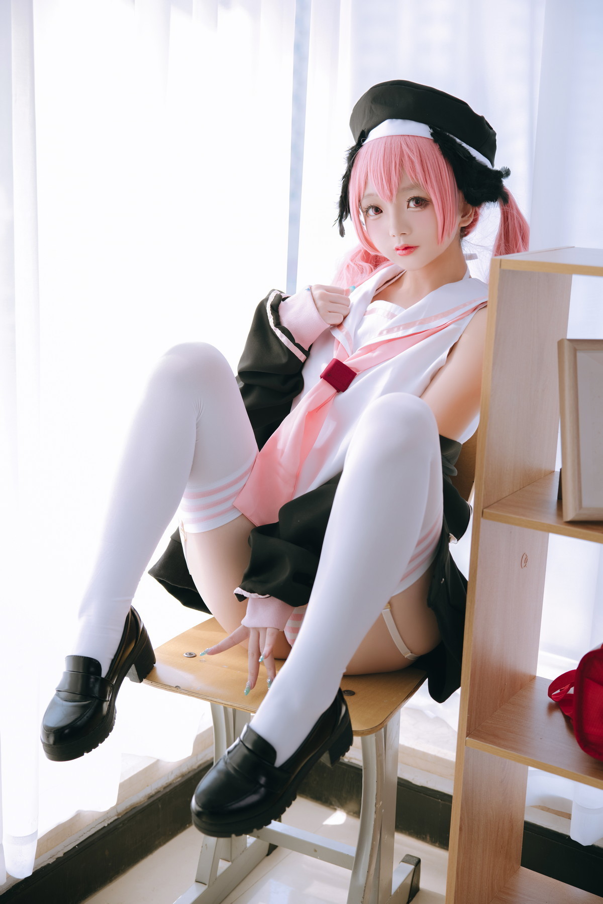 xgyw.top_Cosplay美女日奈娇下江小春主题室内脱性感学生制服露三点式内衣迷人诱惑写真149P