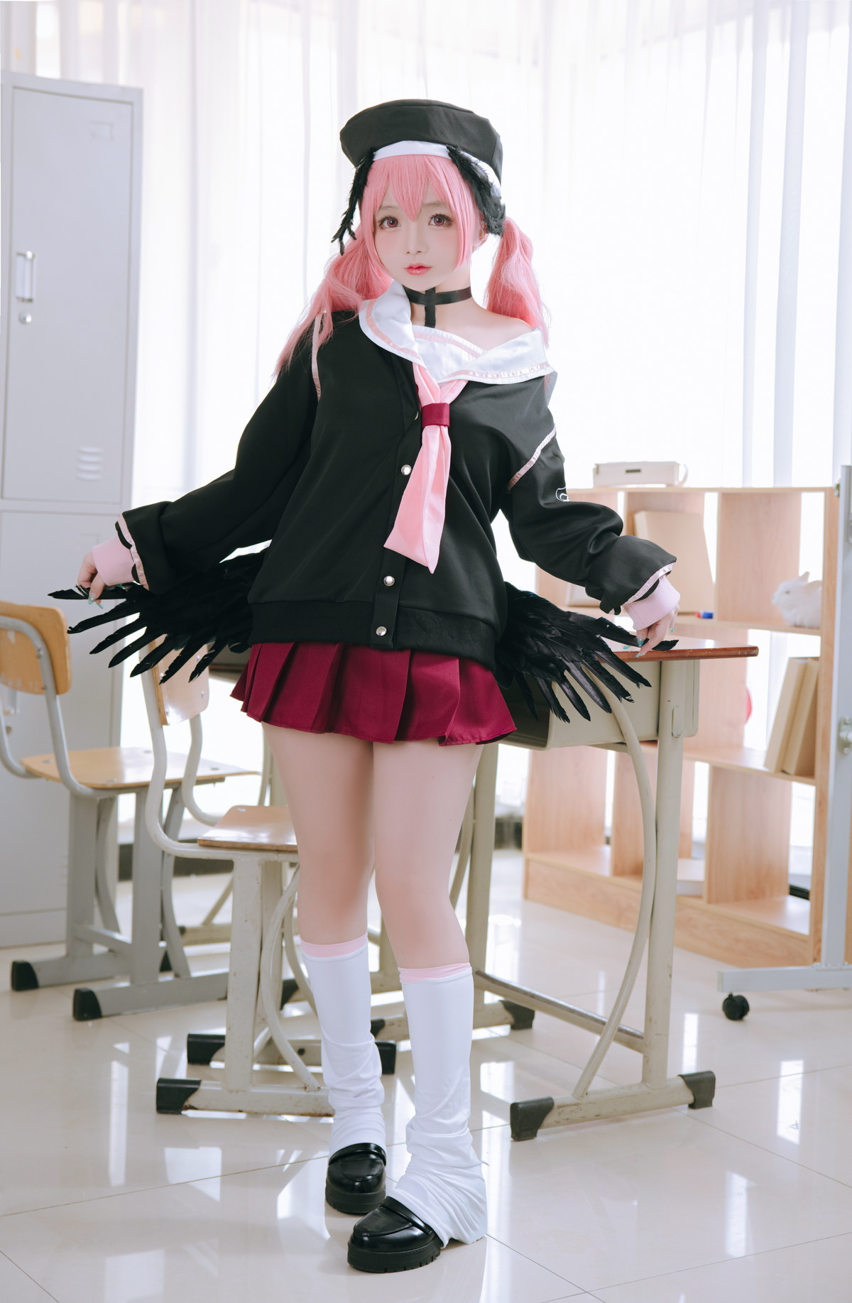 xgyw.top_Cosplay美女日奈娇下江小春主题室内脱性感学生制服露三点式内衣迷人诱惑写真149P