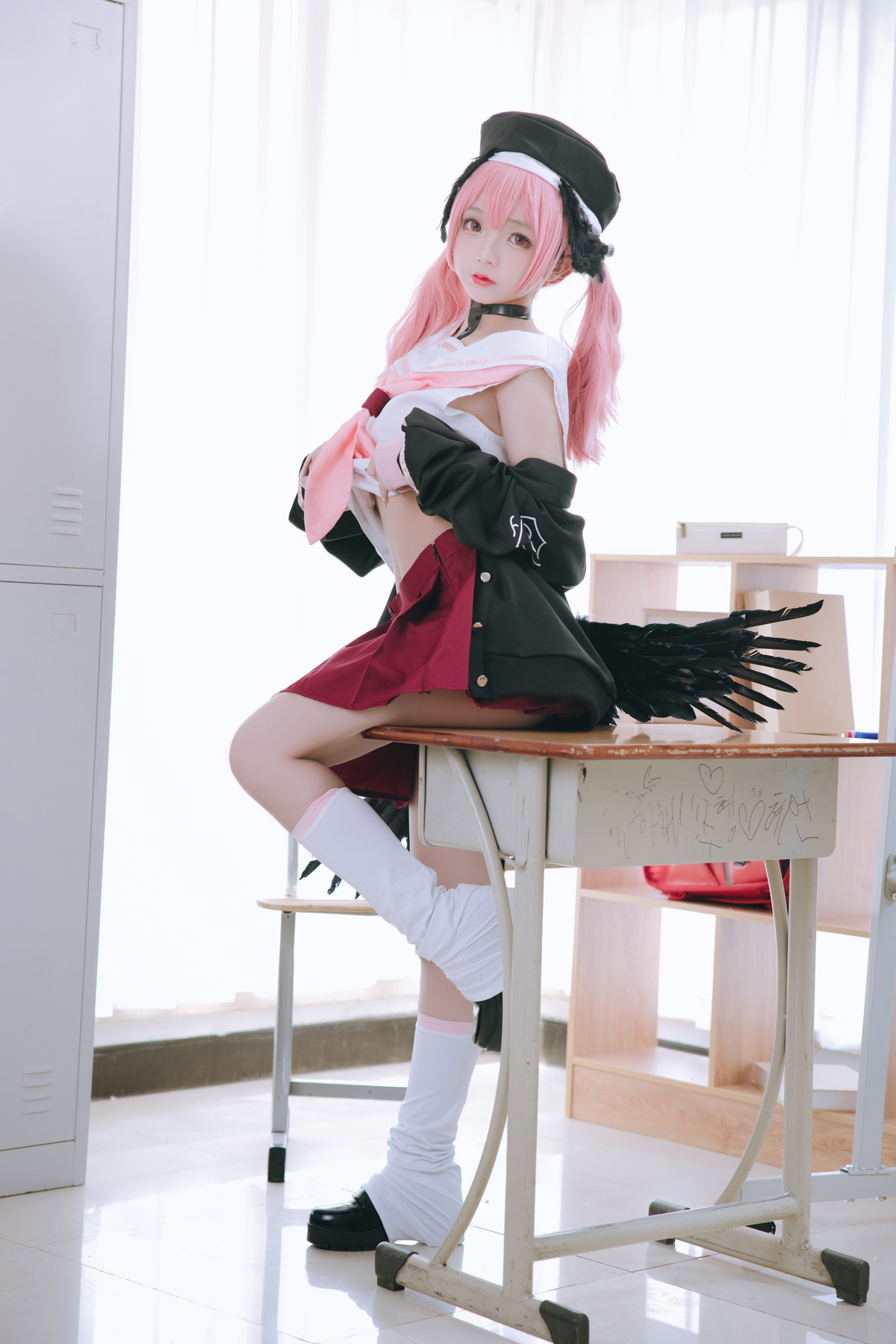 xgyw.top_Cosplay美女日奈娇下江小春主题室内脱性感学生制服露三点式内衣迷人诱惑写真149P