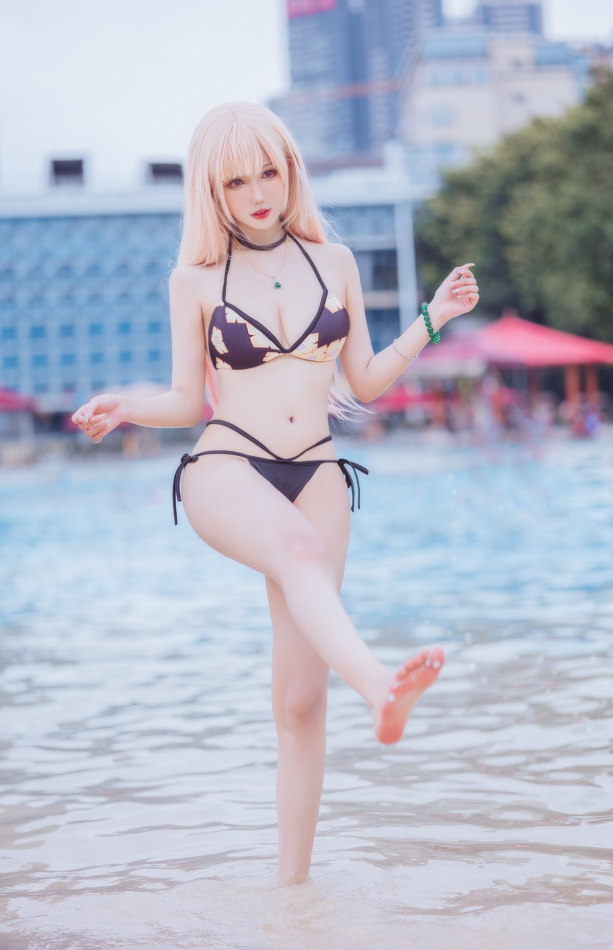 xgyw.top_Coser美女仙女月喜多川泳装主题户外泳池性感比基尼秀完美身材迷人诱惑写真29P