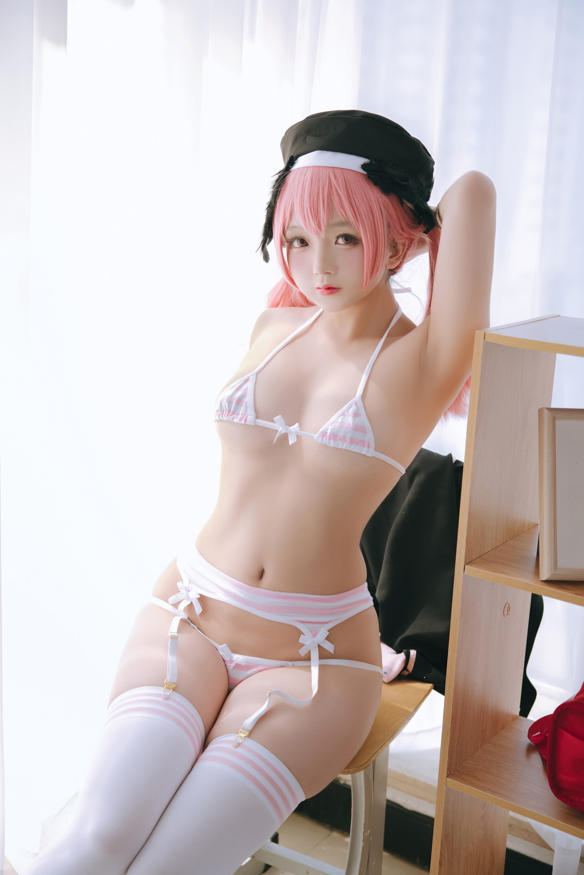 xgyw.top_Cosplay美女日奈娇下江小春主题室内脱性感学生制服露三点式内衣迷人诱惑写真149P