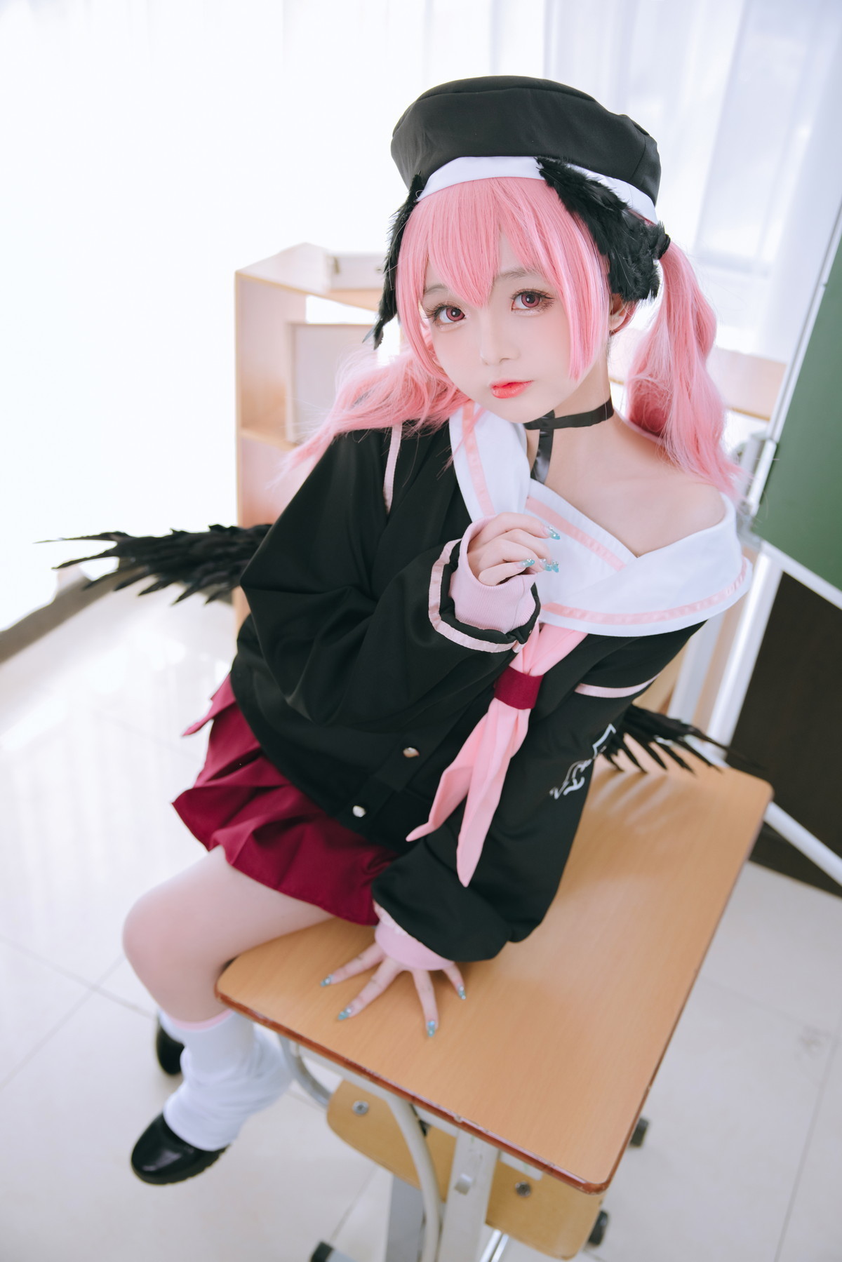 xgyw.top_Cosplay美女日奈娇下江小春主题室内脱性感学生制服露三点式内衣迷人诱惑写真149P