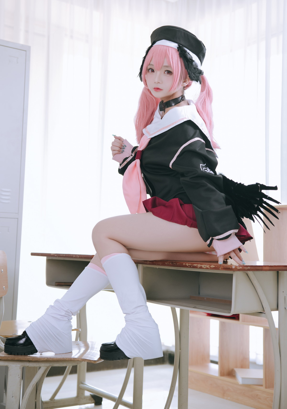 xgyw.top_Cosplay美女日奈娇下江小春主题室内脱性感学生制服露三点式内衣迷人诱惑写真149P
