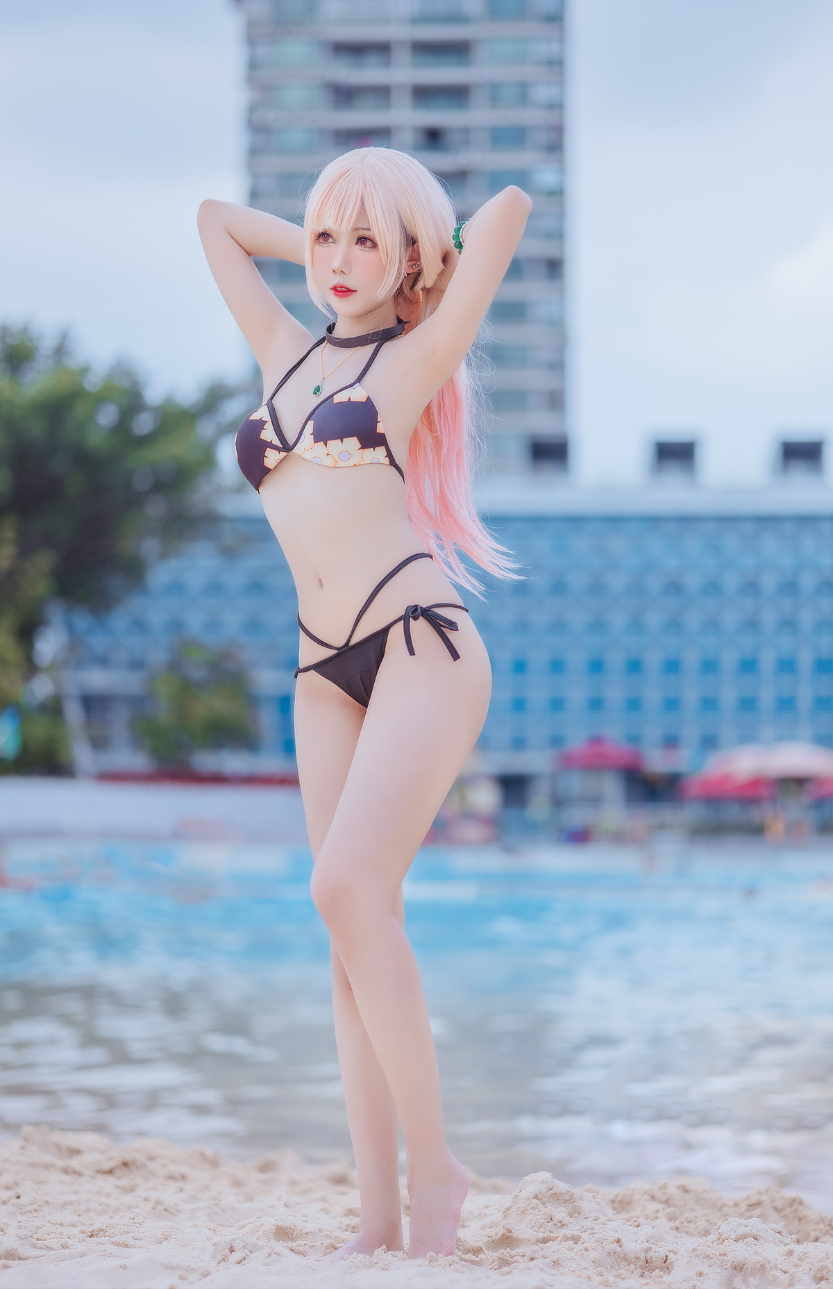 xgyw.top_Coser美女仙女月喜多川泳装主题户外泳池性感比基尼秀完美身材迷人诱惑写真29P