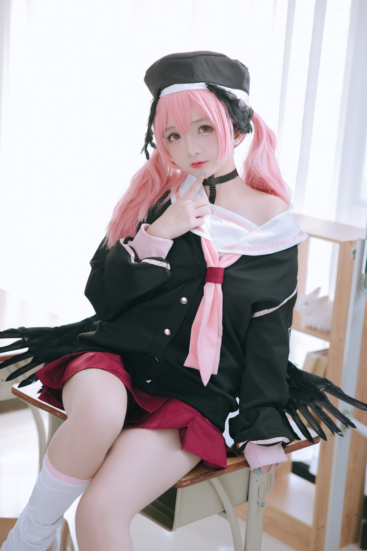 xgyw.top_Cosplay美女日奈娇下江小春主题室内脱性感学生制服露三点式内衣迷人诱惑写真149P