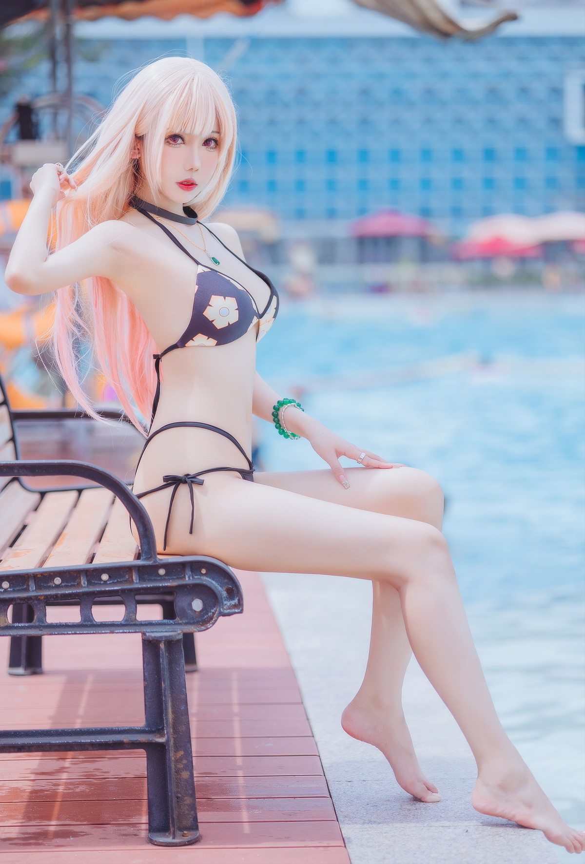 xgyw.top_Coser美女仙女月喜多川泳装主题户外泳池性感比基尼秀完美身材迷人诱惑写真29P