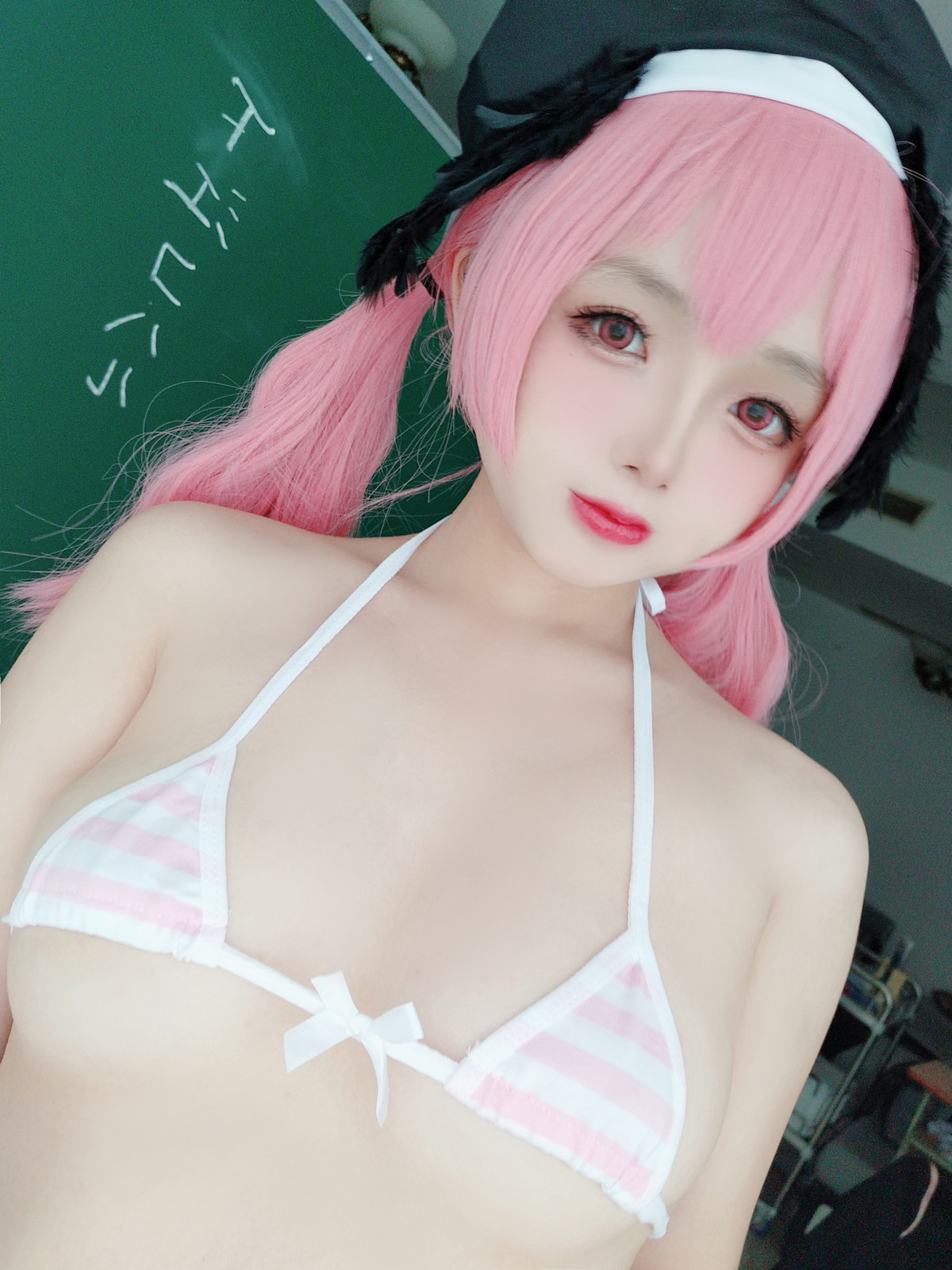 xgyw.top_Cosplay美女日奈娇下江小春主题室内脱性感学生制服露三点式内衣迷人诱惑写真149P