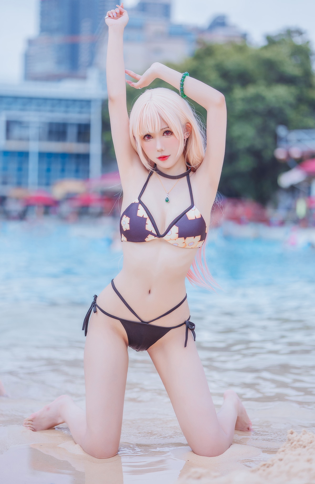 xgyw.top_Coser美女仙女月喜多川泳装主题户外泳池性感比基尼秀完美身材迷人诱惑写真29P