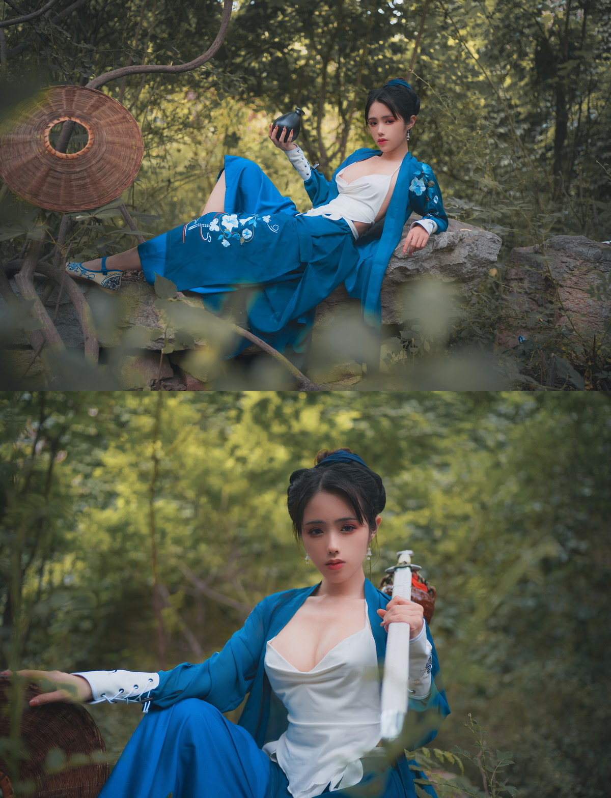 xgyw.top_网络美女钛合金TiTi侠客主题户外丛林脱古装服饰薄纱裹身秀豪乳惹火诱惑写真50P