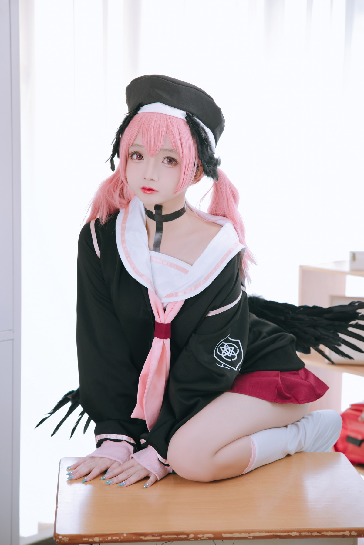 xgyw.top_Cosplay美女日奈娇下江小春主题室内脱性感学生制服露三点式内衣迷人诱惑写真149P
