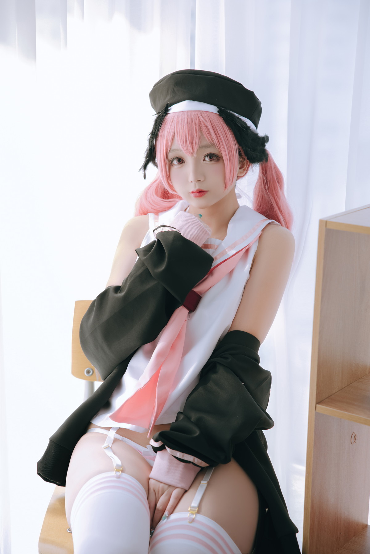 xgyw.top_Cosplay美女日奈娇下江小春主题室内脱性感学生制服露三点式内衣迷人诱惑写真149P