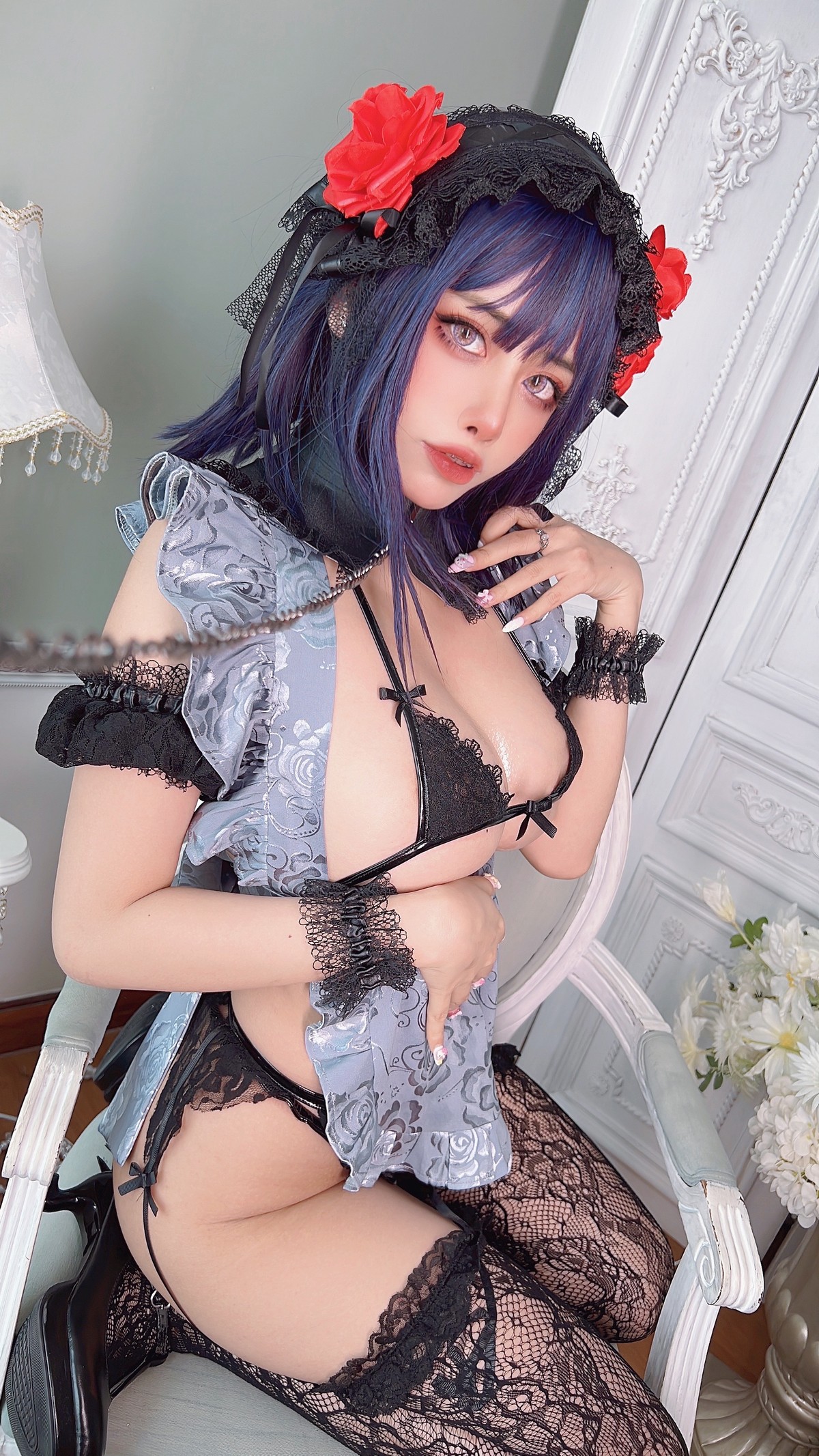xgyw.top_日本性感萝莉Byoru-Shizuku Kuroe主题私房黑色蕾丝内衣配蕾丝吊袜惹火诱惑写真63P