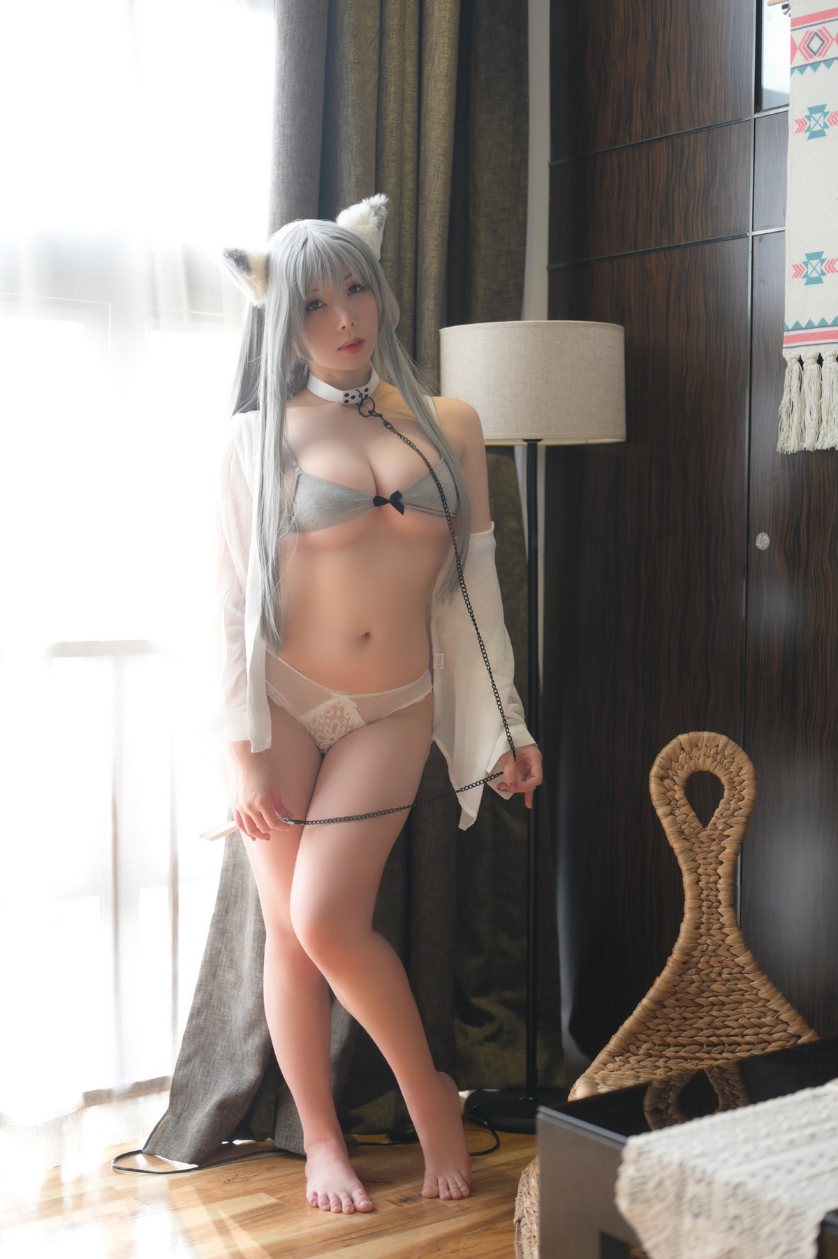 xgyw.top_Coser美女鹿野希猫内衣主题私房猫女郎装扮性感灰色内衣秀豪乳撩人诱惑写真74P
