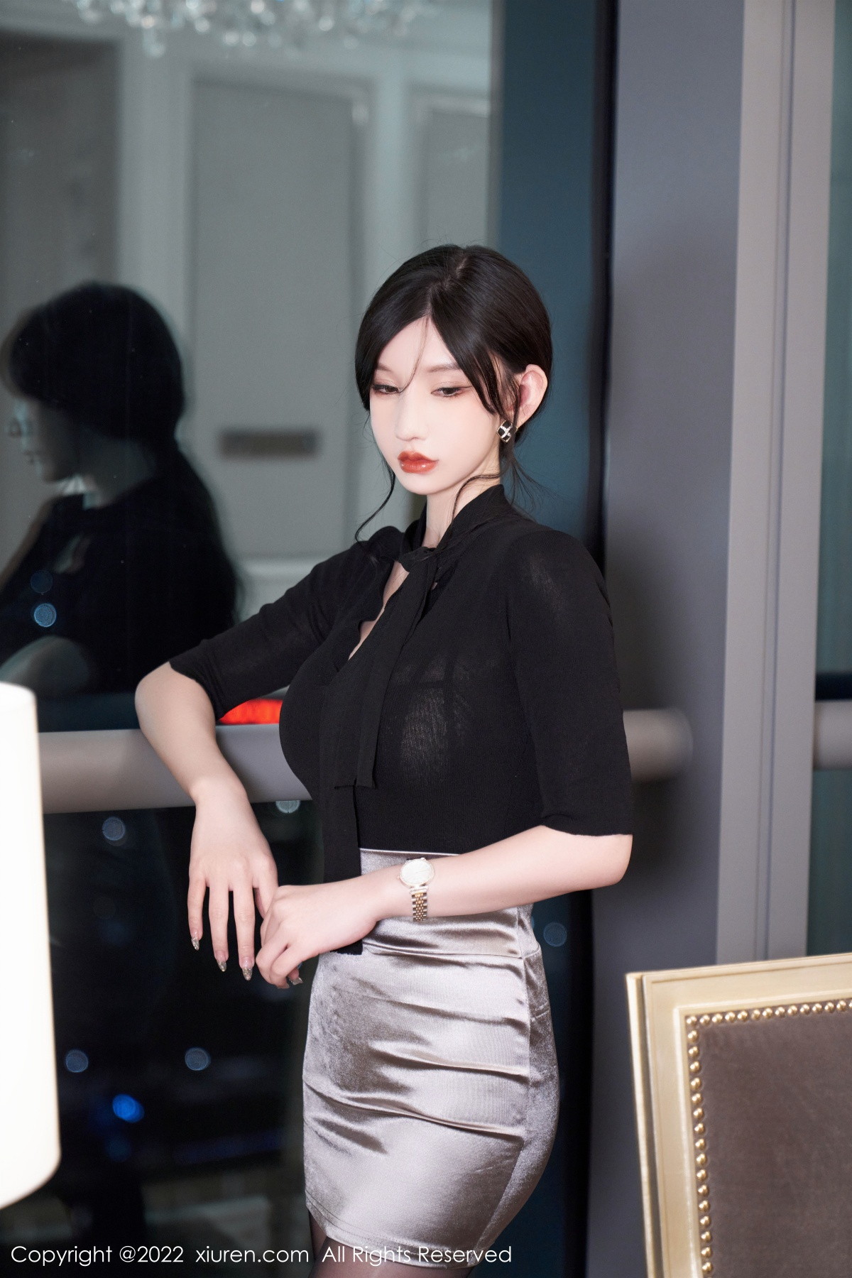 xgyw.top_XiuRen第5777期_女神周于希Sally黑上衣配浅色短裙露超薄闪亮黑丝极致魅惑写真89P
