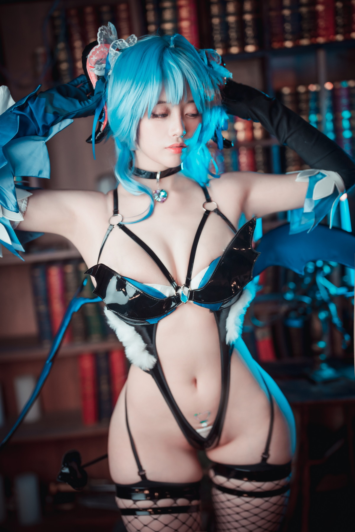 xgyw.top_[DJAWA]No.216_模特ZziZzi_Ganyu Succubus主题性感黑色情趣服饰配黑丝网袜诱惑写真104P