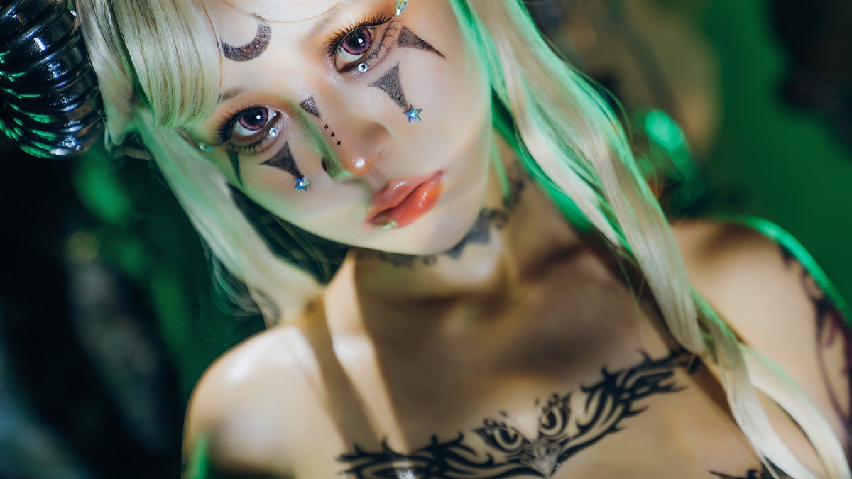 xgyw.top_网络美少女晕崽Zz魅魔2主题性感黑色情趣服饰露傲人豪乳遮点极致诱惑写真51P