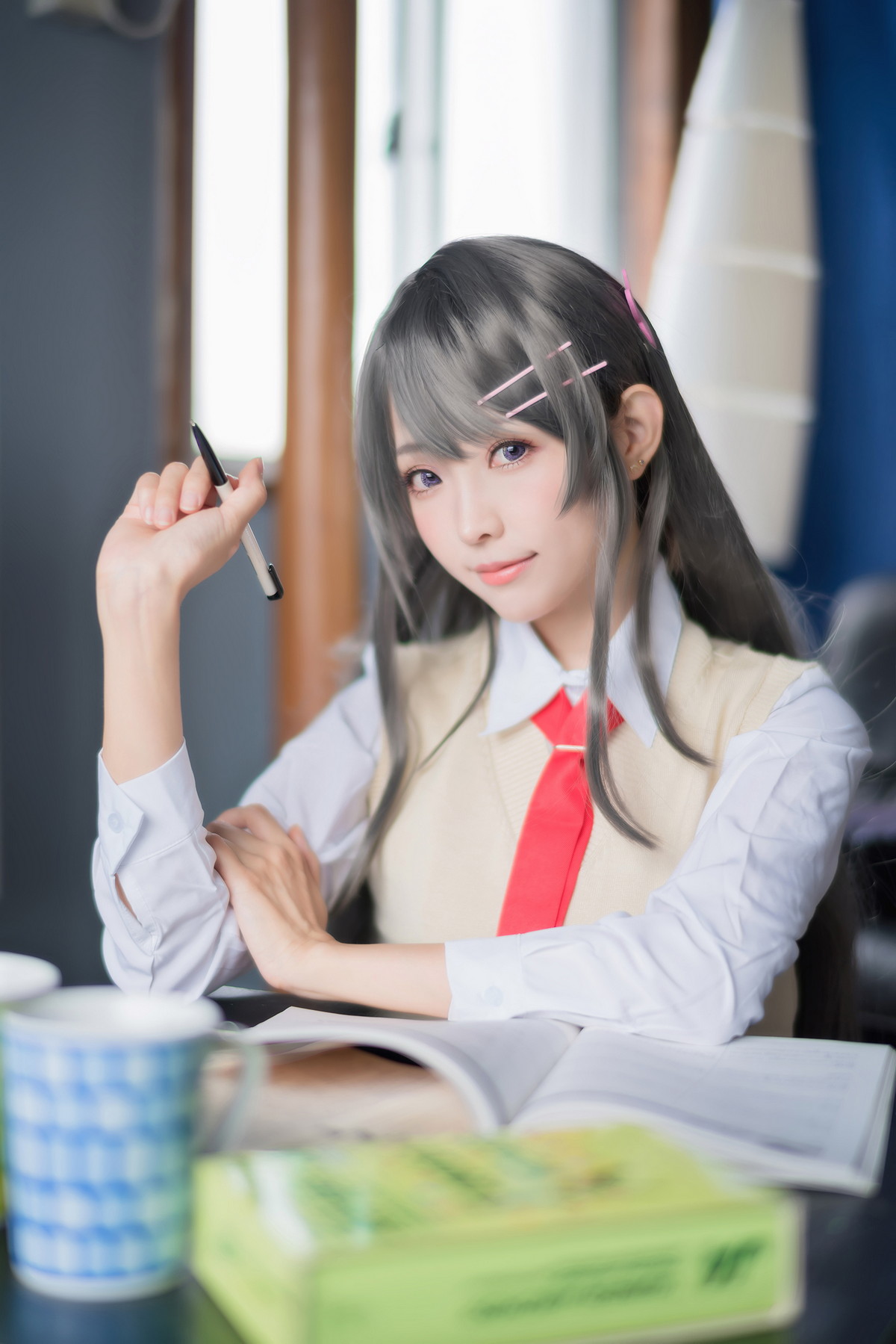 xgyw.top_Coser妹子Ely_eee麻衣学姊主题性感兔女郎装扮超薄黑丝秀翘臀美腿诱惑写真50P