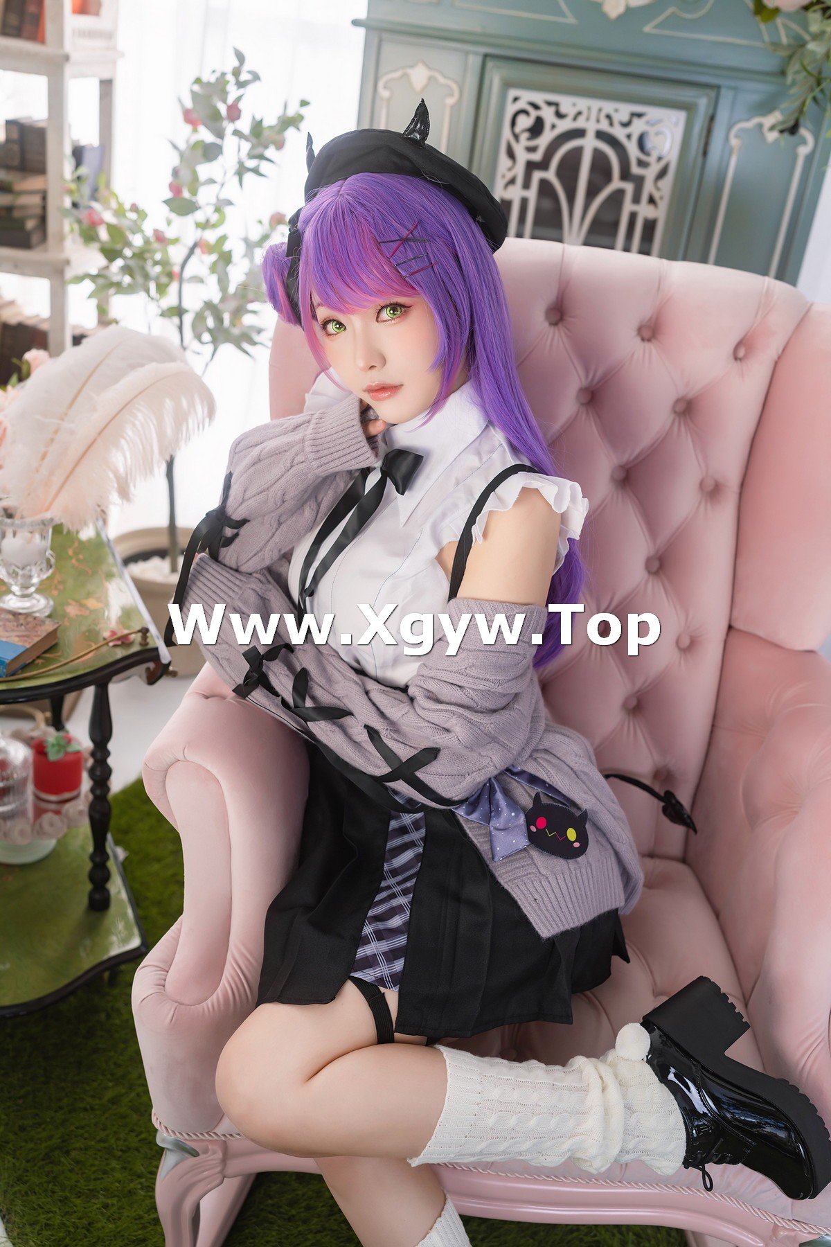 xgyw.top_Coser妹子Ely_eee-Towa Tokoyami主题两套性感服饰配黑丝网袜秀美腿诱惑写真39P