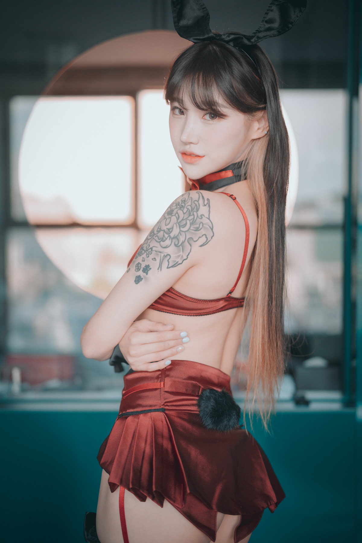 xgyw.top_[DJAWA]No.220_模特Taeri_Red Velvet Bunny Girl主题性感内衣配黑丝吊袜诱惑写真86P