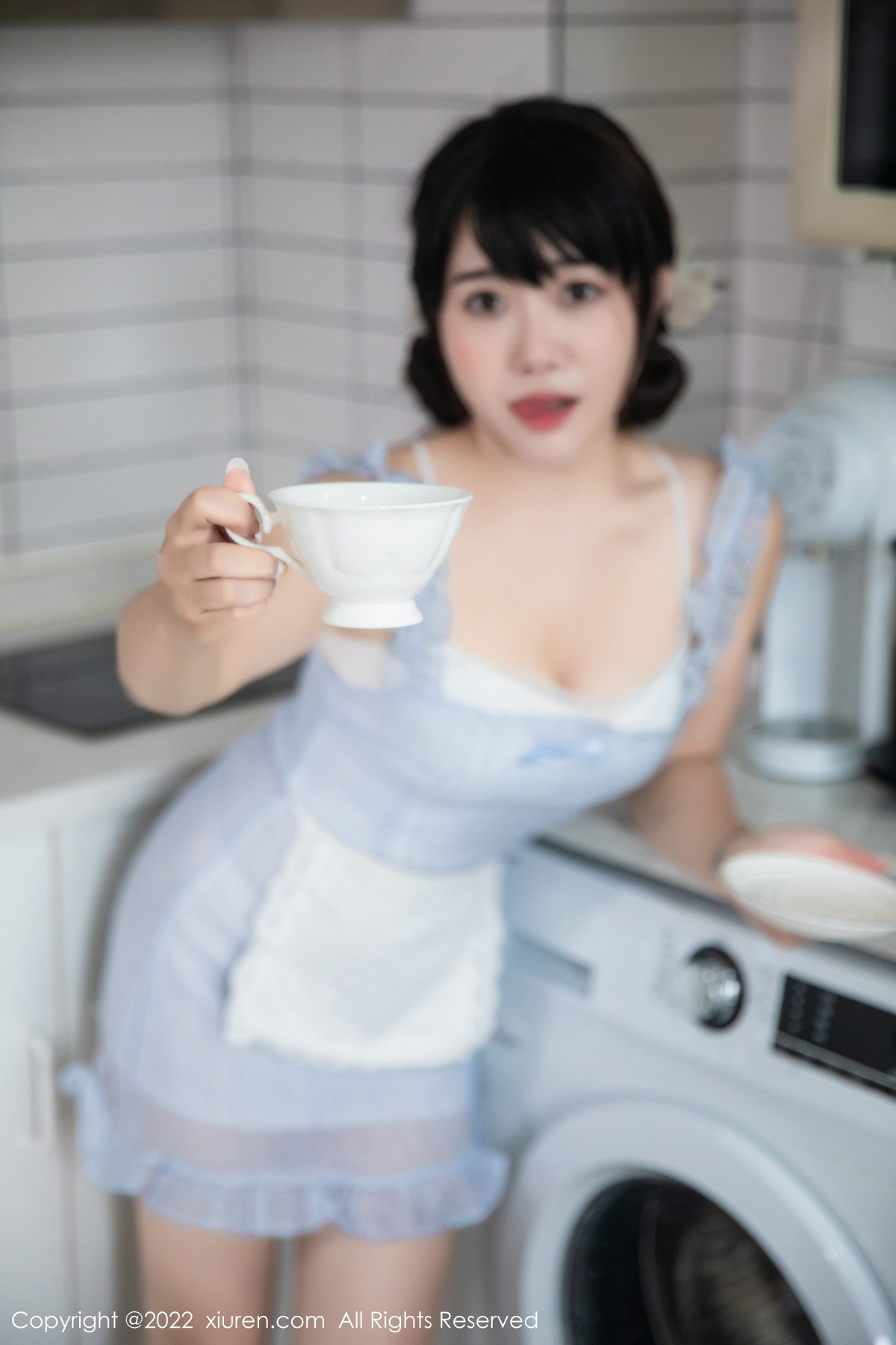 xgyw.top_XiuRen第5834期_模特严利娅Yuliya私房性感浅蓝色女仆服饰秀翘臀美腿诱惑写真53P
