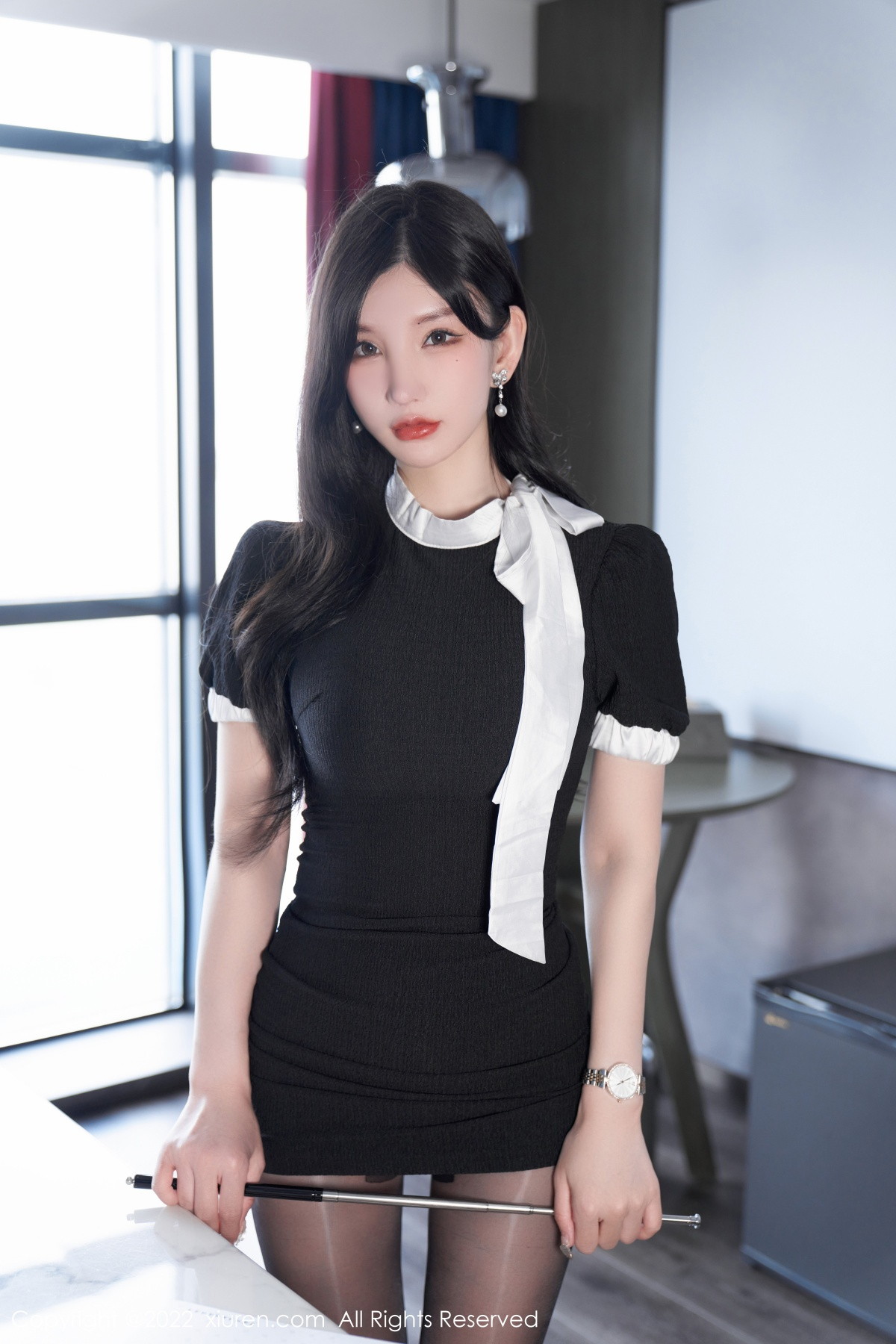 xgyw.top_XiuRen第5848期_女神周于希Sally私房性感蓝色蕾丝内衣配超薄闪亮黑丝魅惑写真102P