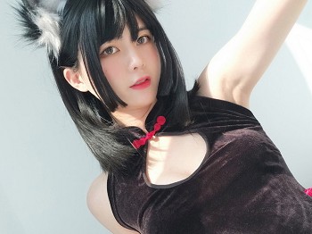 萌小小妹妹眼酱大魔王中式主题私人性感骚扰中式配黑色丝袜袜秀蜜桃臀美腿撩人骚扰写真34P