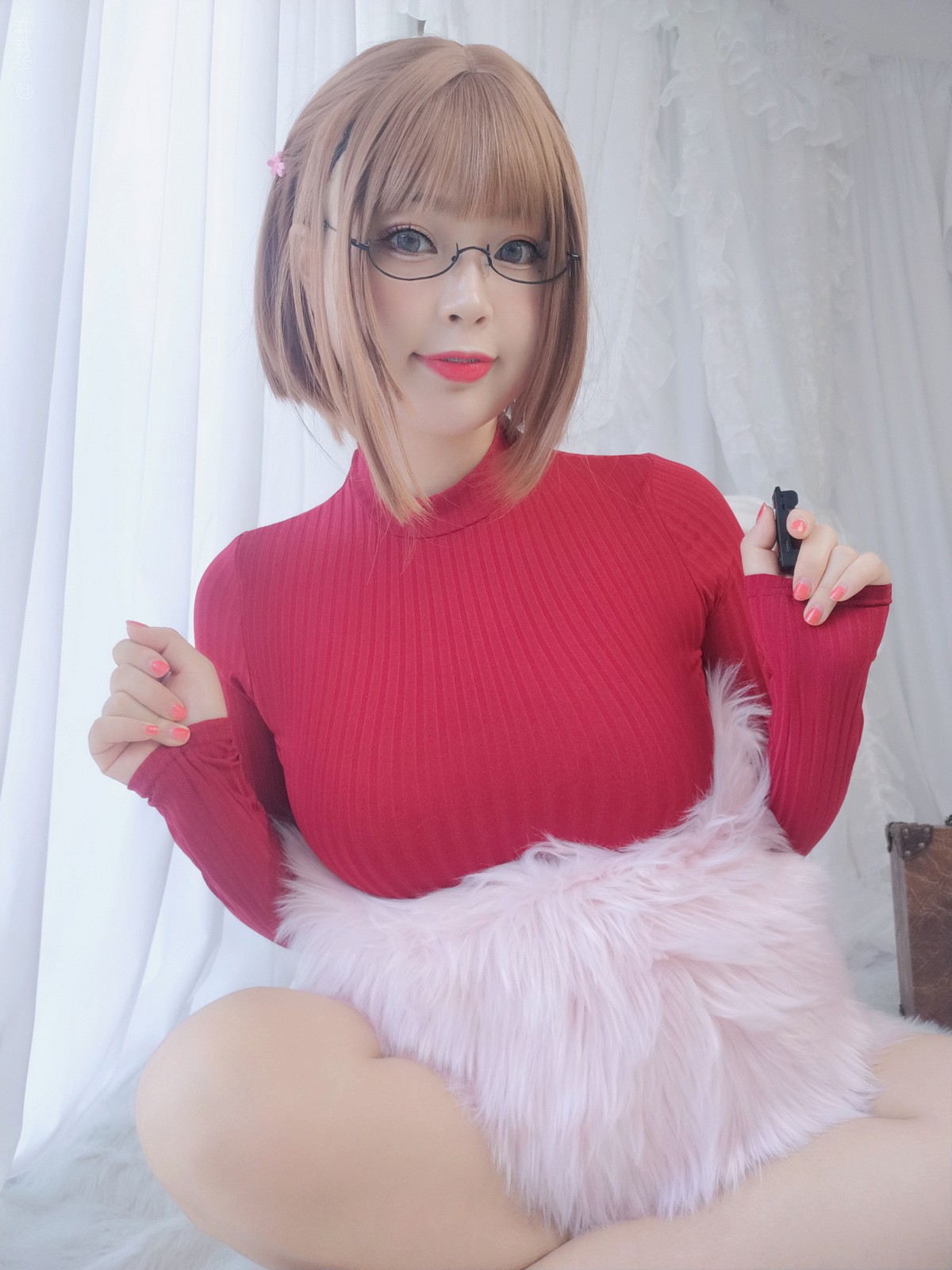xgyw.top_Coser妹子你烨烨马修主题黑色露胸连体衣 红色连体衣配超薄黑丝秀翘臀诱惑写真127P