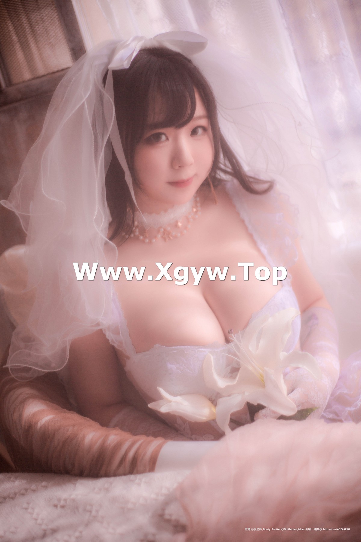 xgyw.top_网络美女皮皮奶朦胧婚纱主题私房性感白色薄透婚纱露白色内衣完美诱惑写真66P