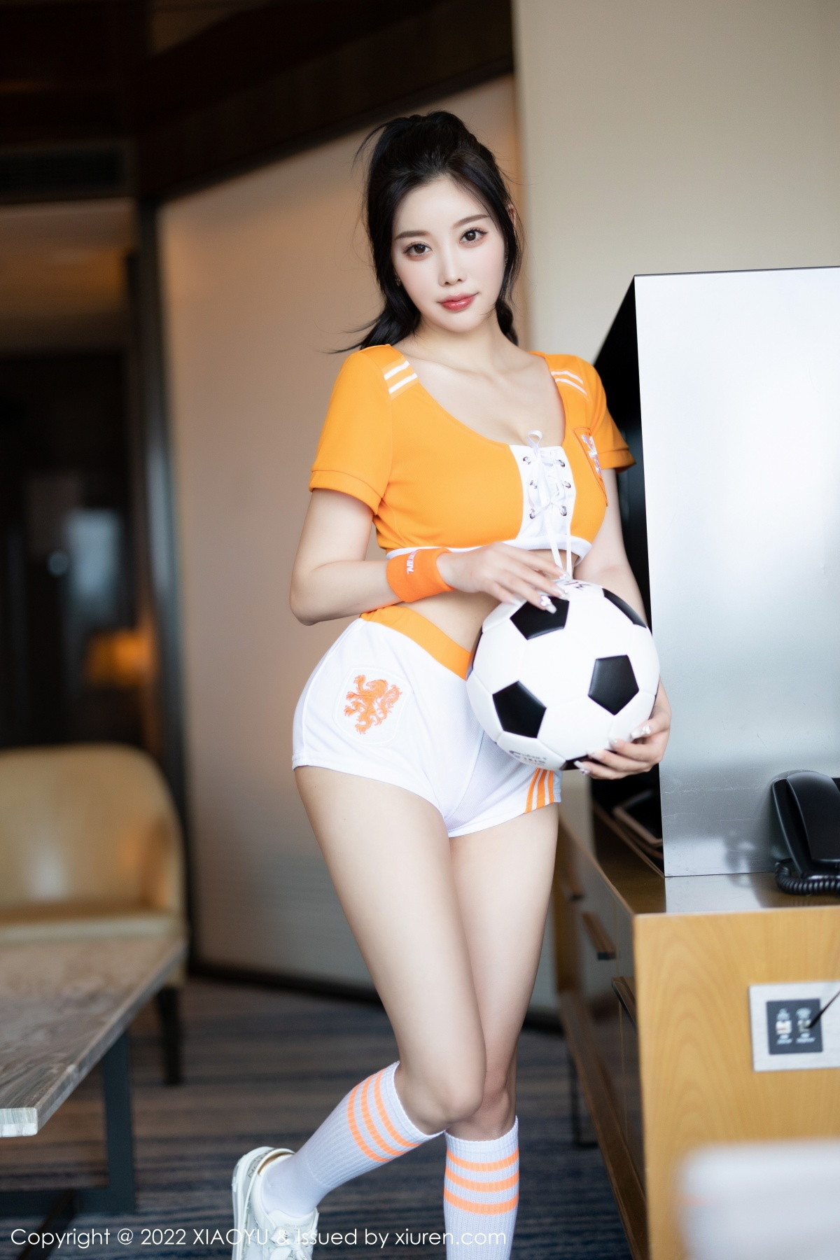 xgyw.top_[XiaoYu画语界]Vol.907_女神杨晨晨Yome足球宝贝主题橙色运动服饰秀丰盈美胸诱惑写真86P