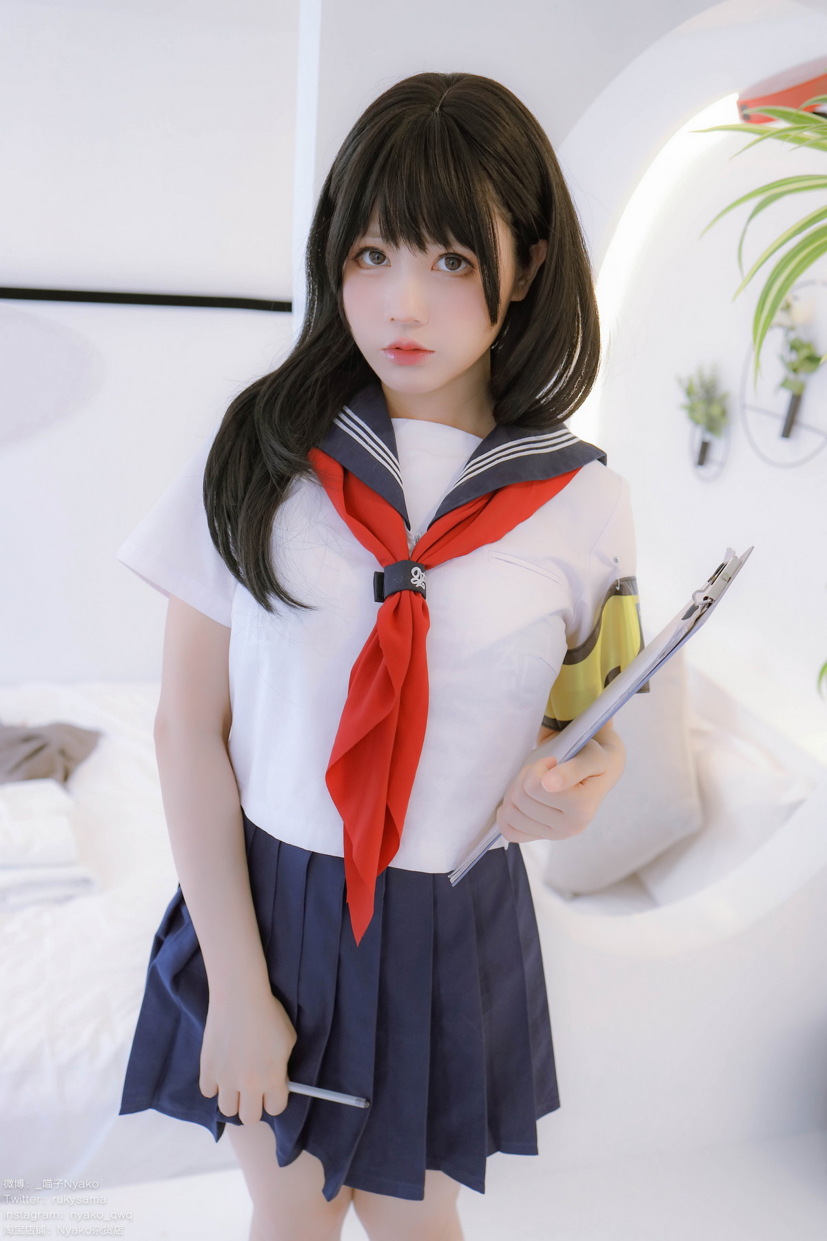 xgyw.top_网络美女Nyako喵子风纪委员主题私房半脱性感学生装露风纪内衣撩人诱惑写真85P