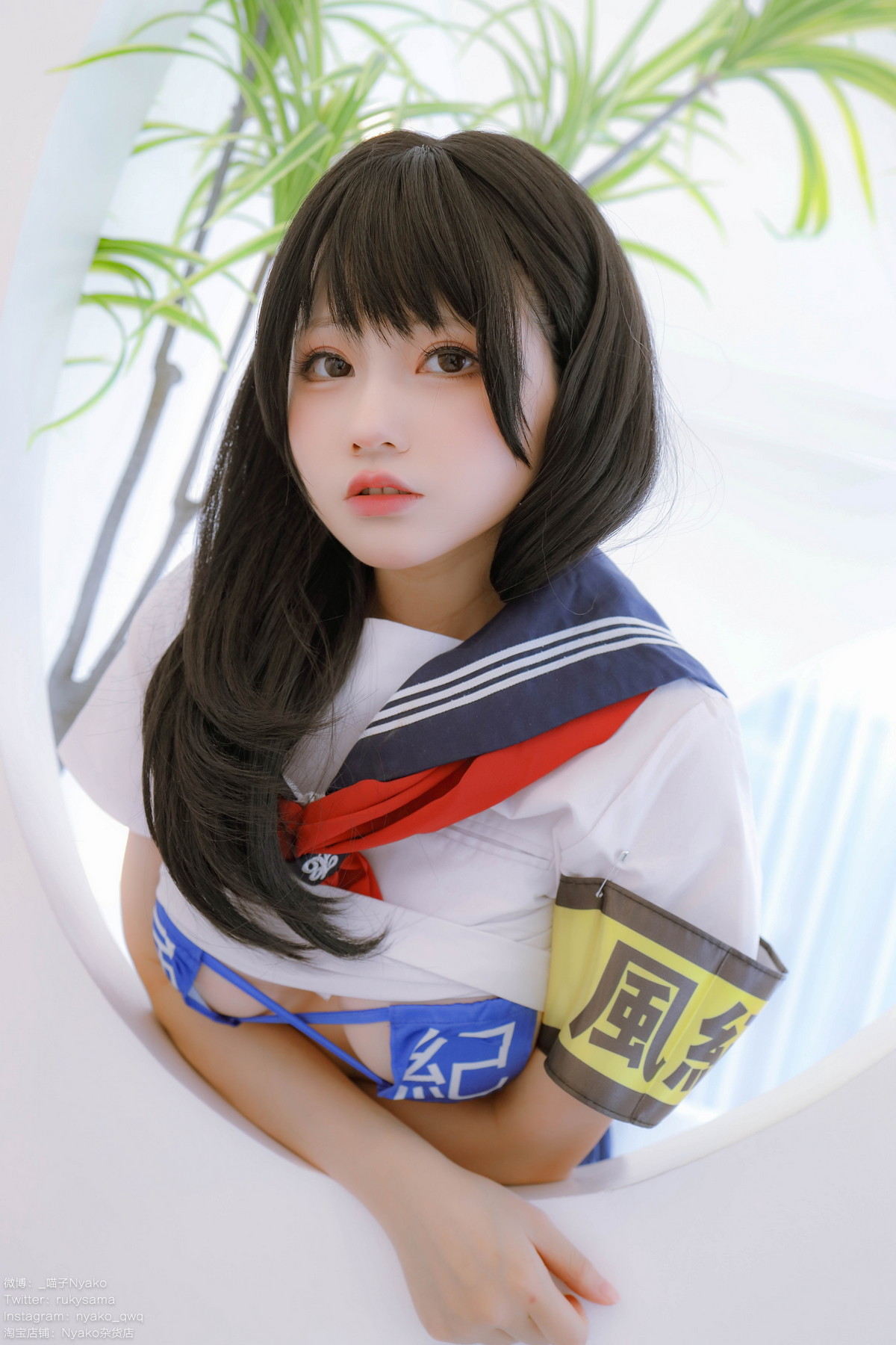xgyw.top_网络美女Nyako喵子风纪委员主题私房半脱性感学生装露风纪内衣撩人诱惑写真85P