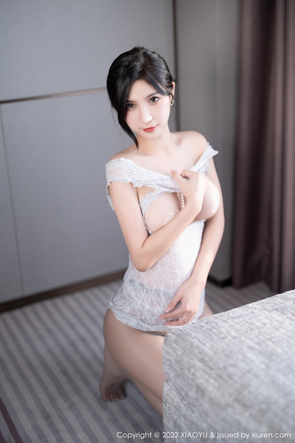 xgyw.top_[XiaoYu画语界]Vol.908_模特小蛮妖Yummy黑色露肩裙 浅色情趣蕾丝旗袍迷人诱惑写真86P