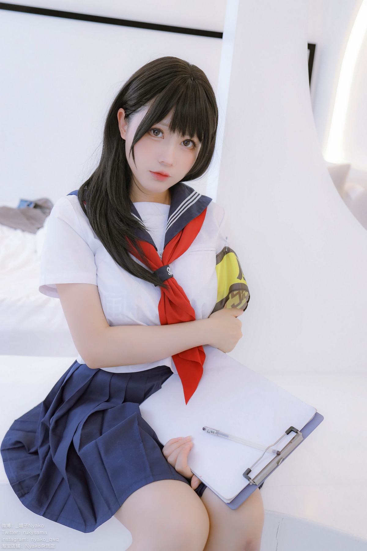 xgyw.top_网络美女Nyako喵子风纪委员主题私房半脱性感学生装露风纪内衣撩人诱惑写真85P
