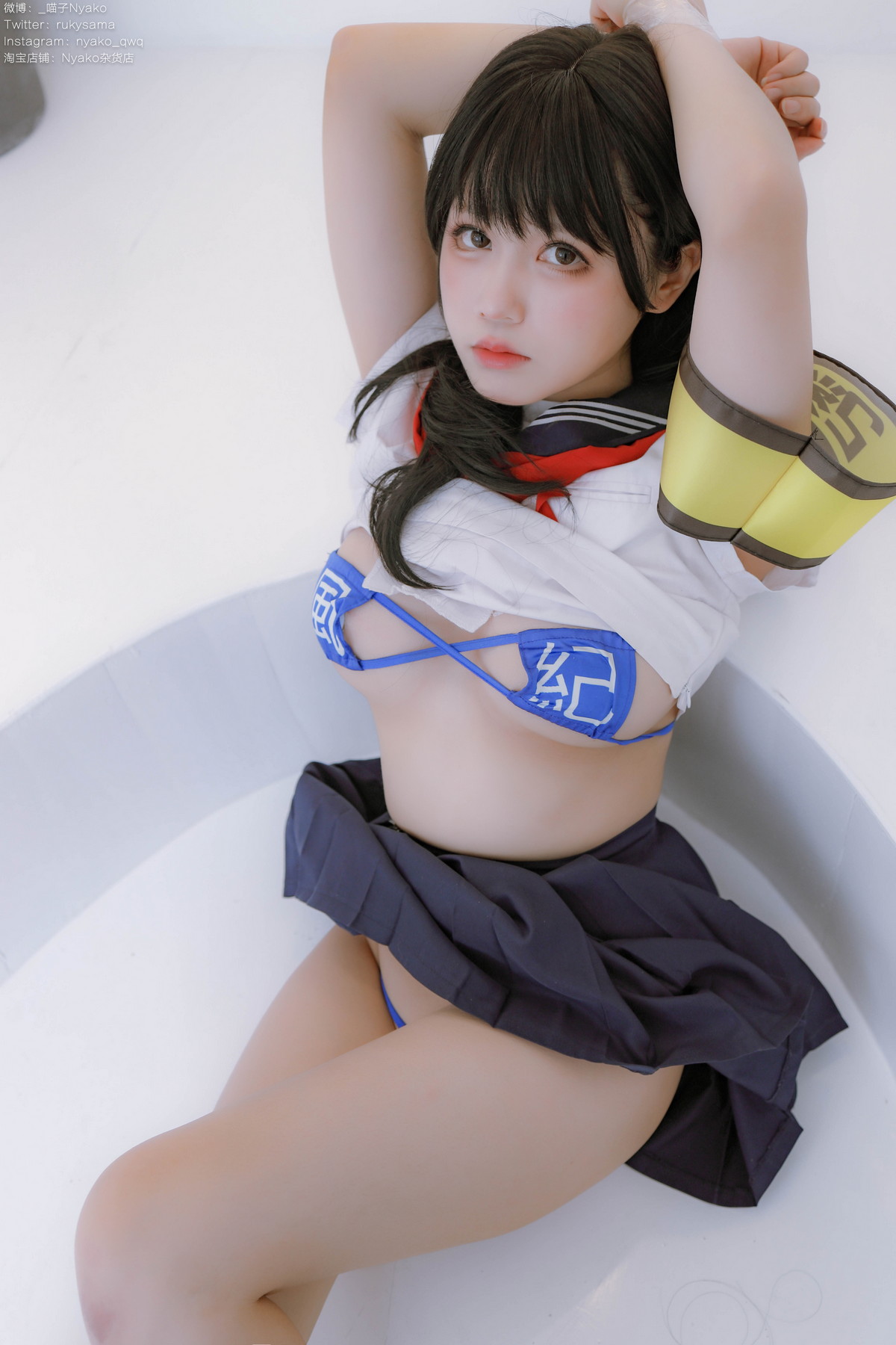 xgyw.top_网络美女Nyako喵子风纪委员主题私房半脱性感学生装露风纪内衣撩人诱惑写真85P