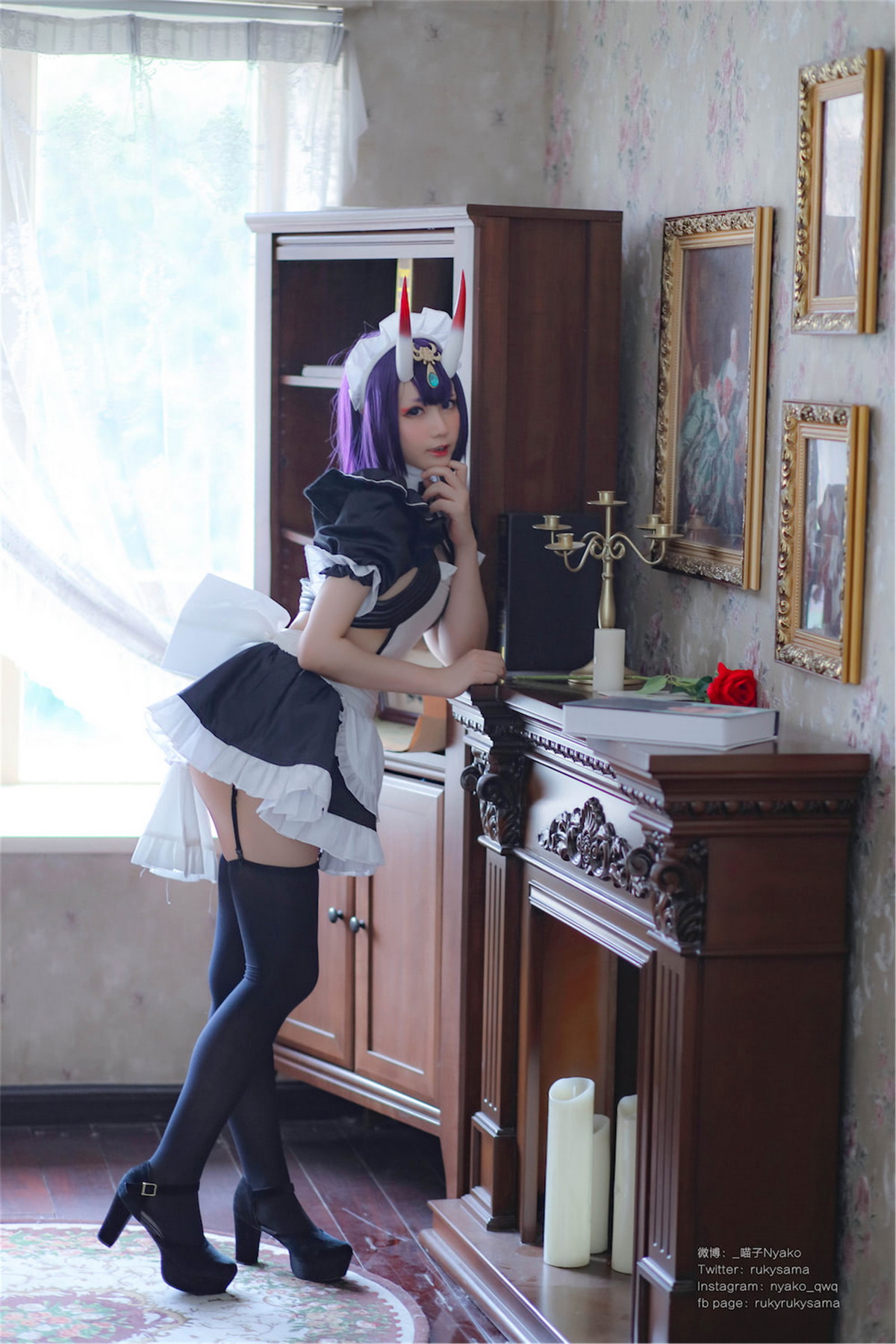 xgyw.top_网络美女Nyako喵子酒吞童子女仆主题私房性感女仆裙配黑丝吊袜秀翘臀诱惑写真42P