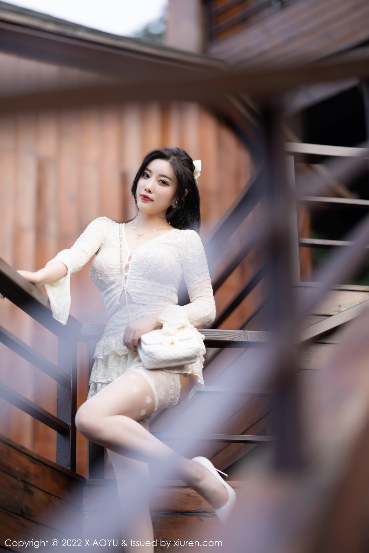 xgyw.top_[XiaoYu画语界]Vol.912_女神杨晨晨Yome性感白色薄纱服饰配蕾丝袜秀翘臀美腿诱惑写真90P