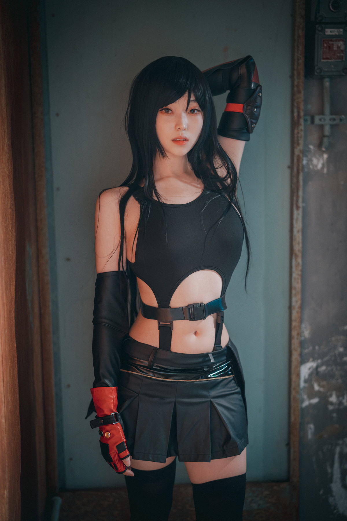xgyw.top_[DJAWA]No.232_模特Bambi_Tifa Lockhart主题户外性感黑色内衣秀完美身材诱惑写真234P