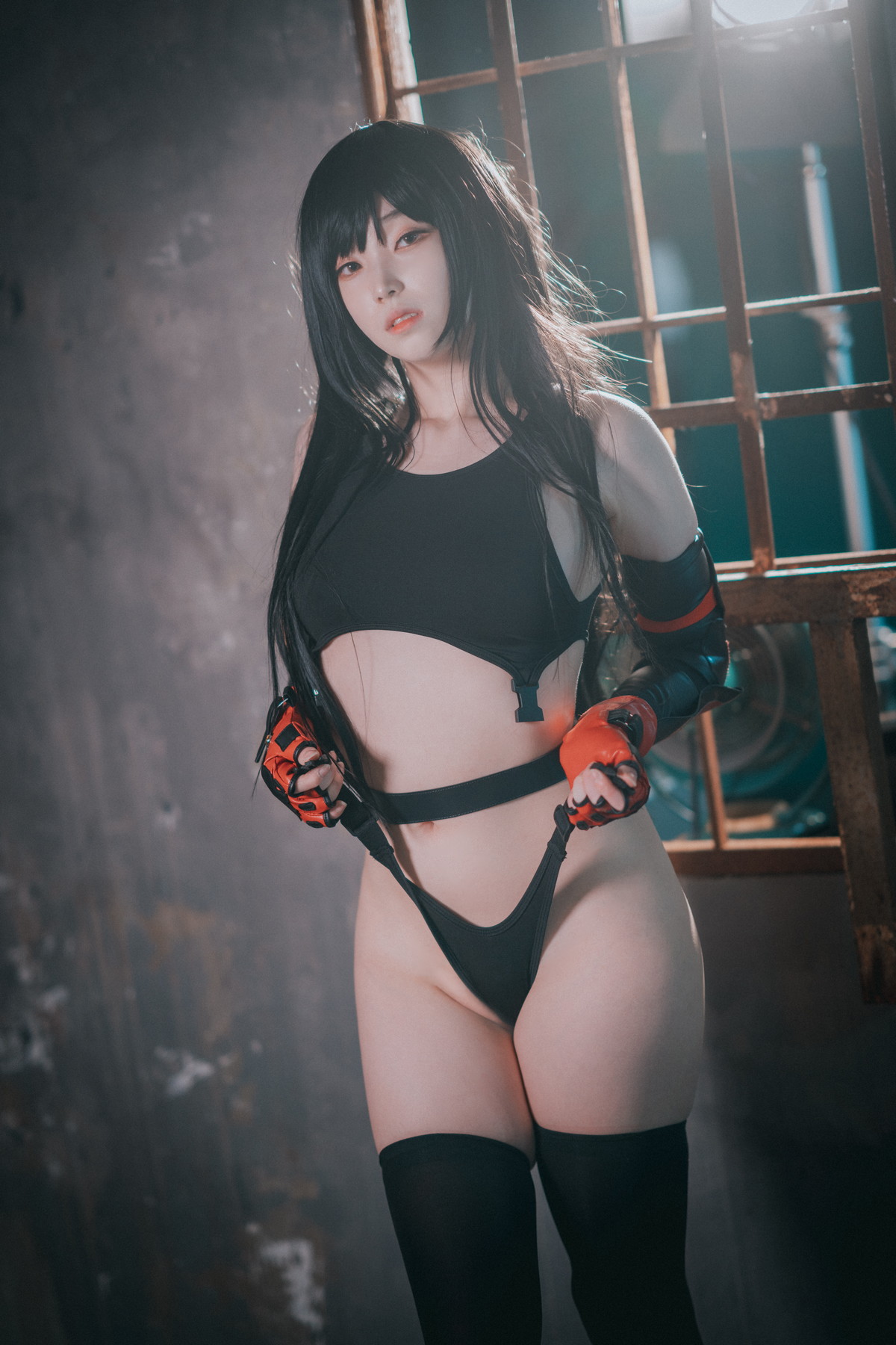 xgyw.top_[DJAWA]No.232_模特Bambi_Tifa Lockhart主题户外性感黑色内衣秀完美身材诱惑写真234P