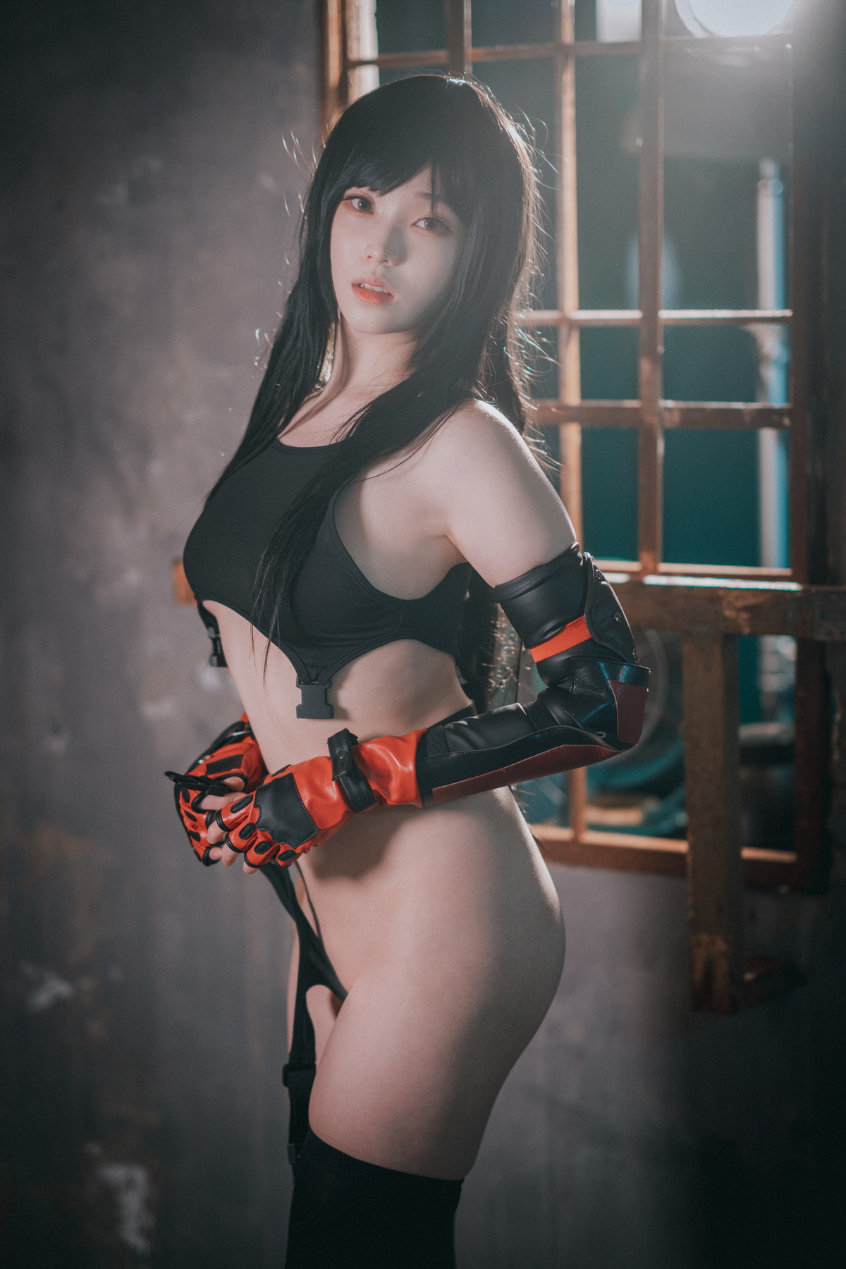 xgyw.top_[DJAWA]No.232_模特Bambi_Tifa Lockhart主题户外性感黑色内衣秀完美身材诱惑写真234P