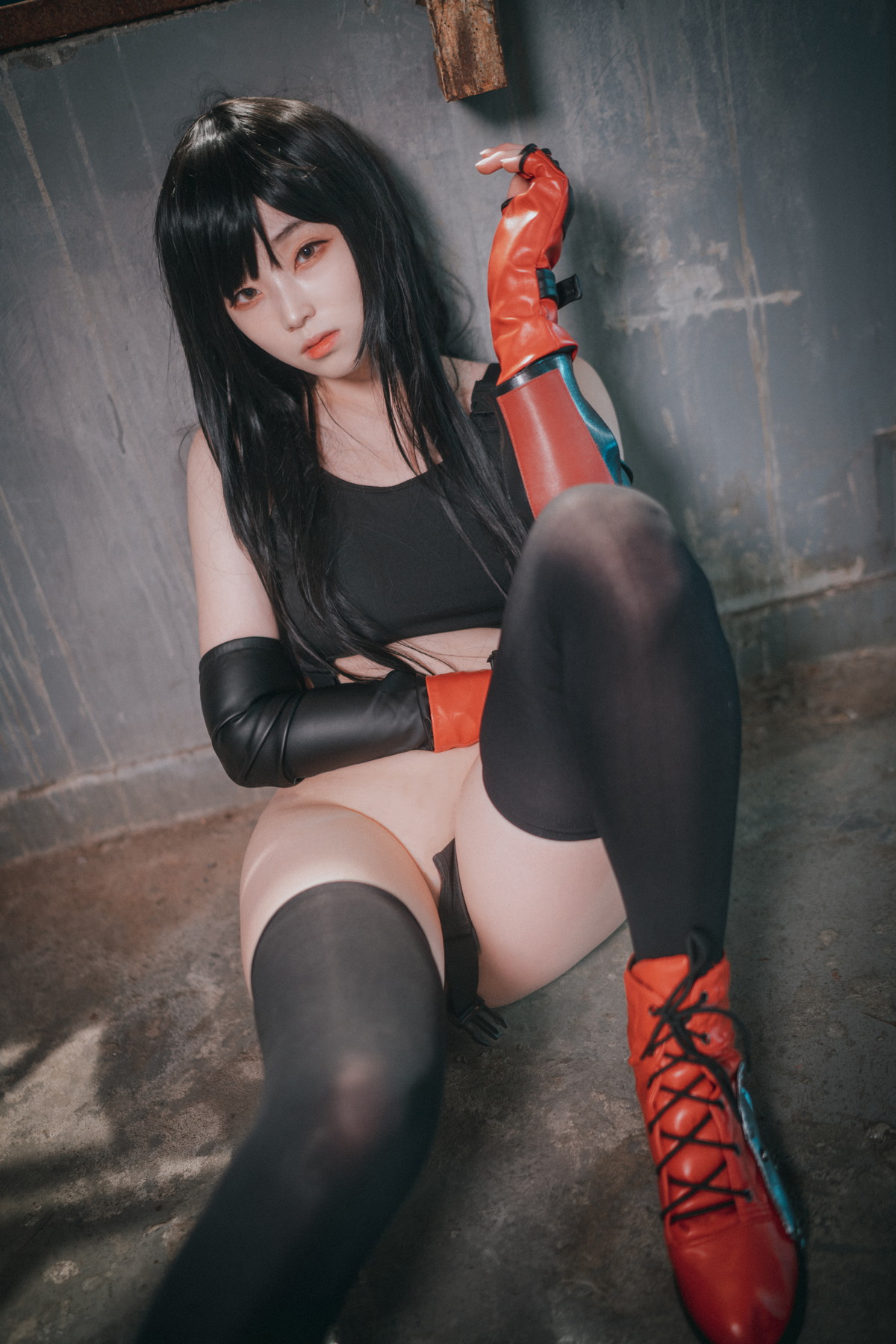 xgyw.top_[DJAWA]No.232_模特Bambi_Tifa Lockhart主题户外性感黑色内衣秀完美身材诱惑写真234P