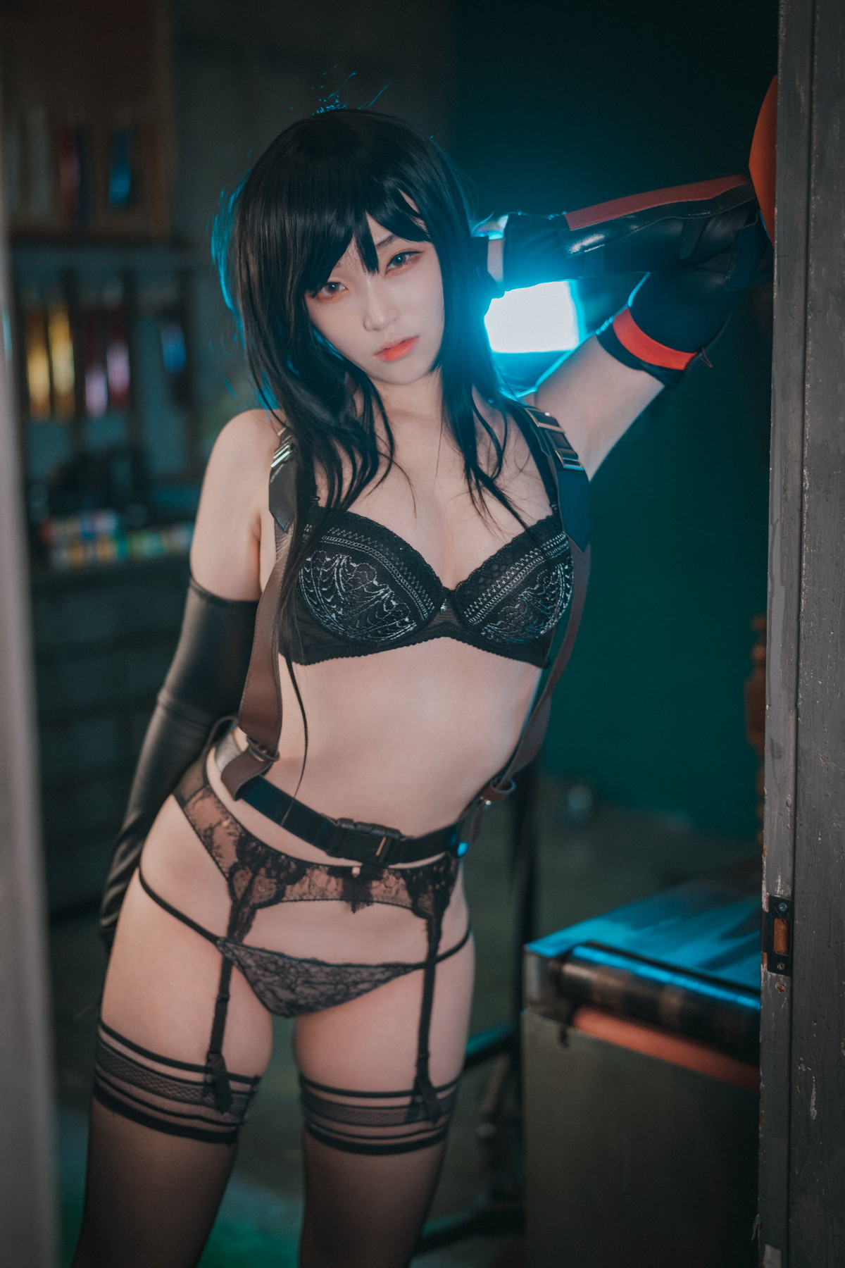 xgyw.top_[DJAWA]No.232_模特Bambi_Tifa Lockhart主题户外性感黑色内衣秀完美身材诱惑写真234P