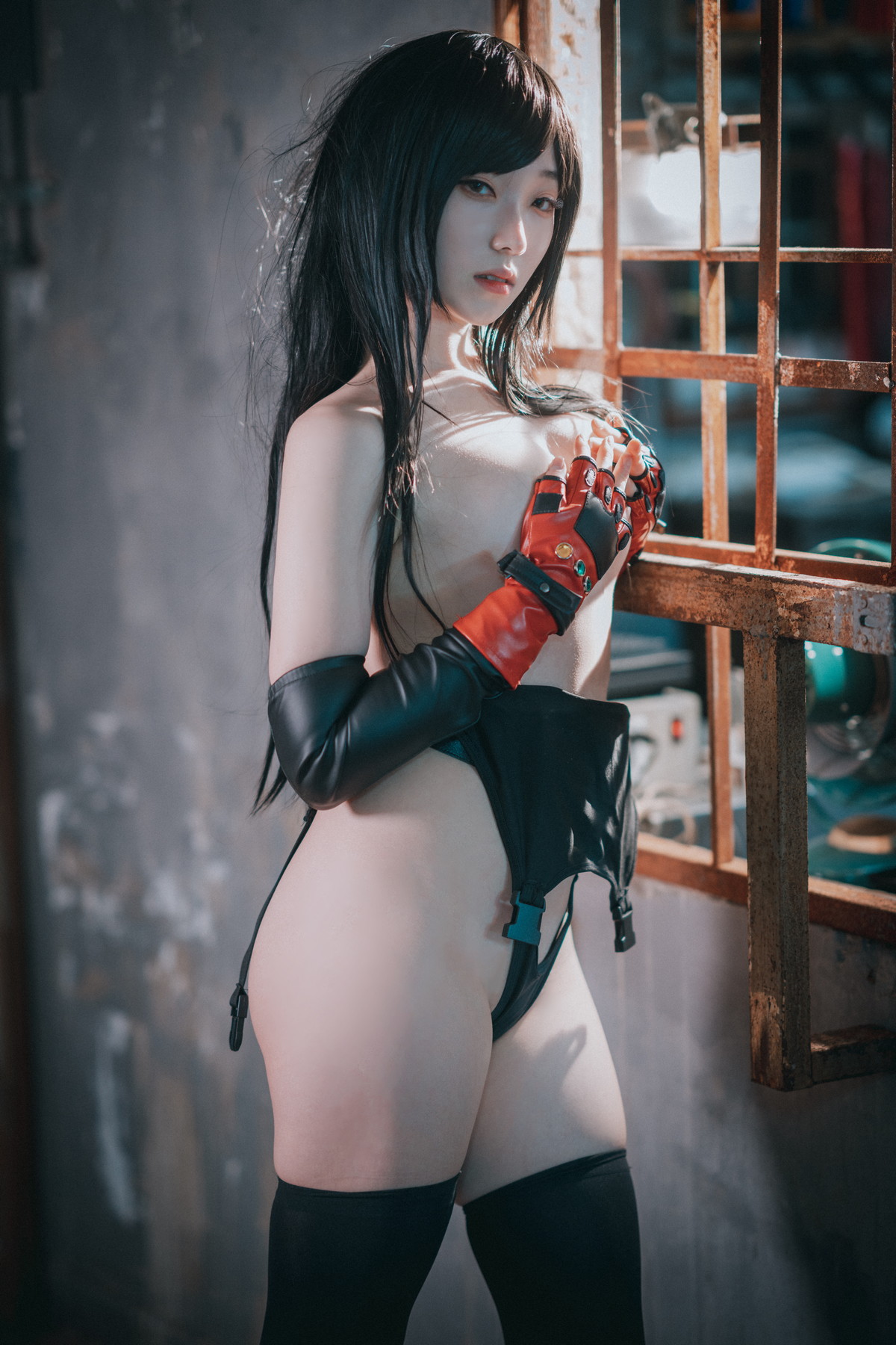 xgyw.top_[DJAWA]No.232_模特Bambi_Tifa Lockhart主题户外性感黑色内衣秀完美身材诱惑写真234P