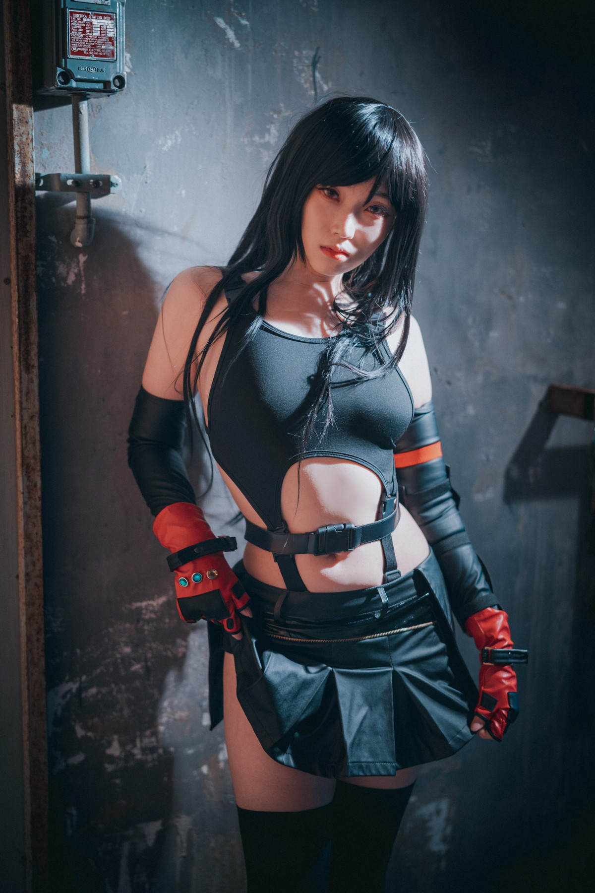 xgyw.top_[DJAWA]No.232_模特Bambi_Tifa Lockhart主题户外性感黑色内衣秀完美身材诱惑写真234P