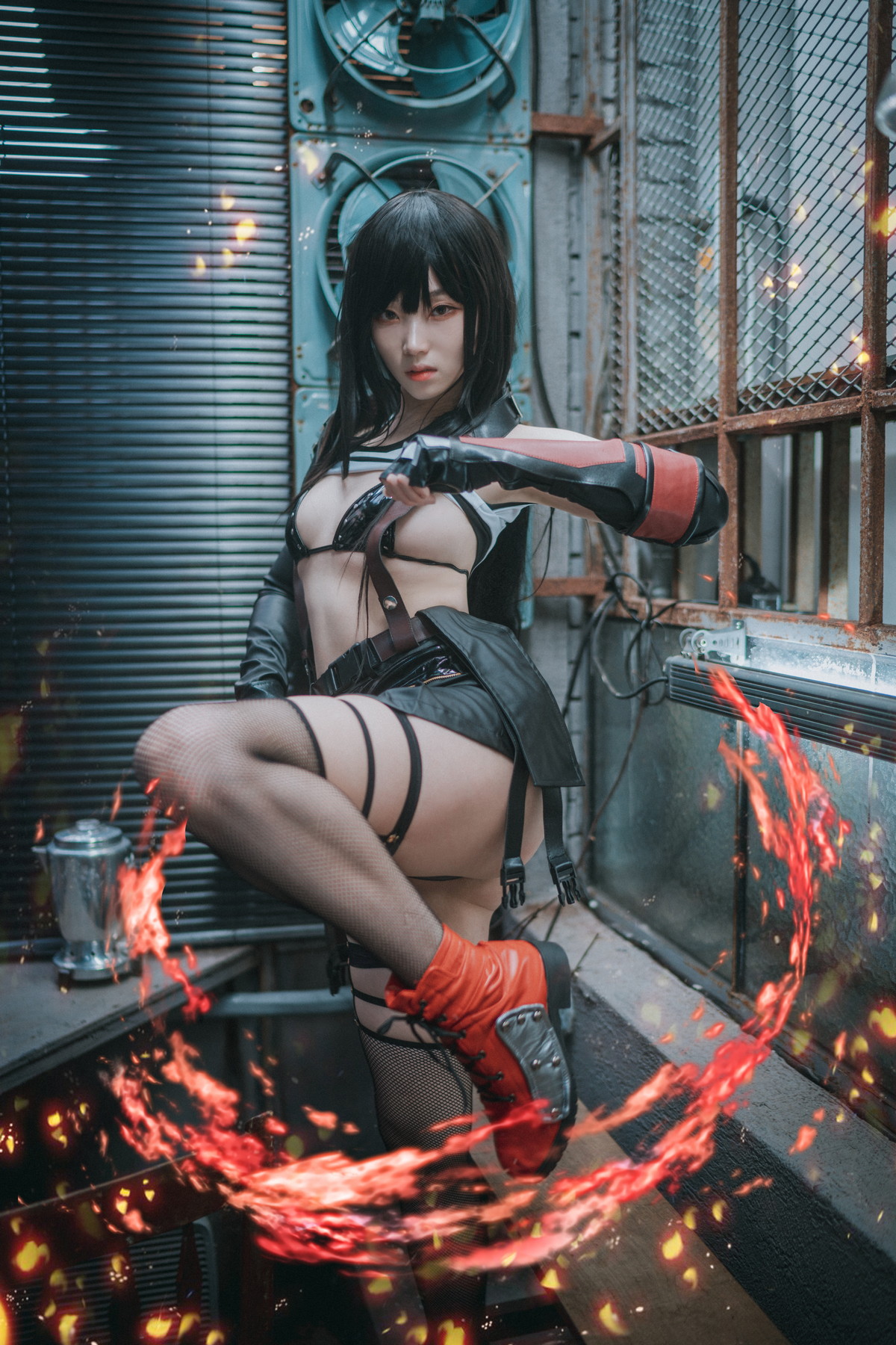 xgyw.top_[DJAWA]No.232_模特Bambi_Tifa Lockhart主题户外性感黑色内衣秀完美身材诱惑写真234P