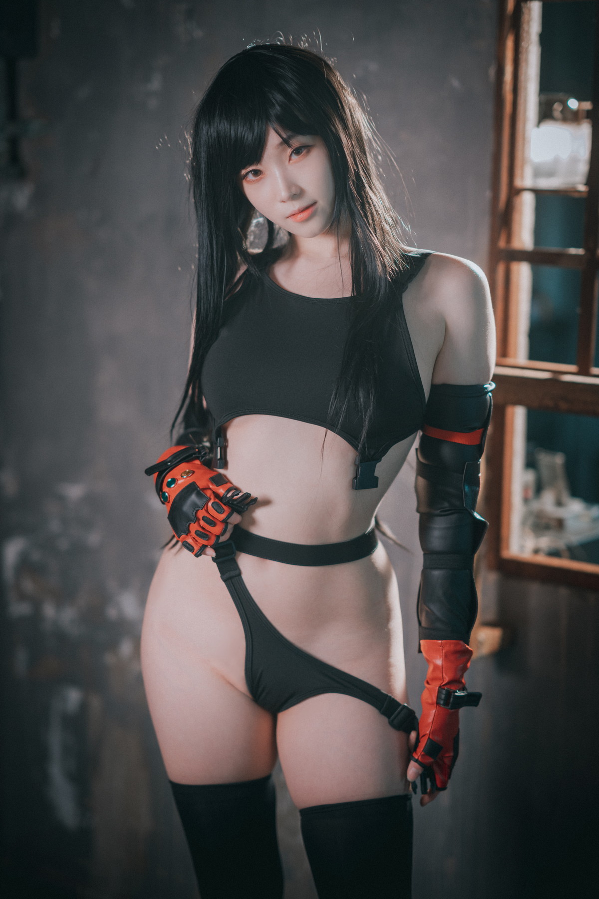 xgyw.top_[DJAWA]No.232_模特Bambi_Tifa Lockhart主题户外性感黑色内衣秀完美身材诱惑写真234P
