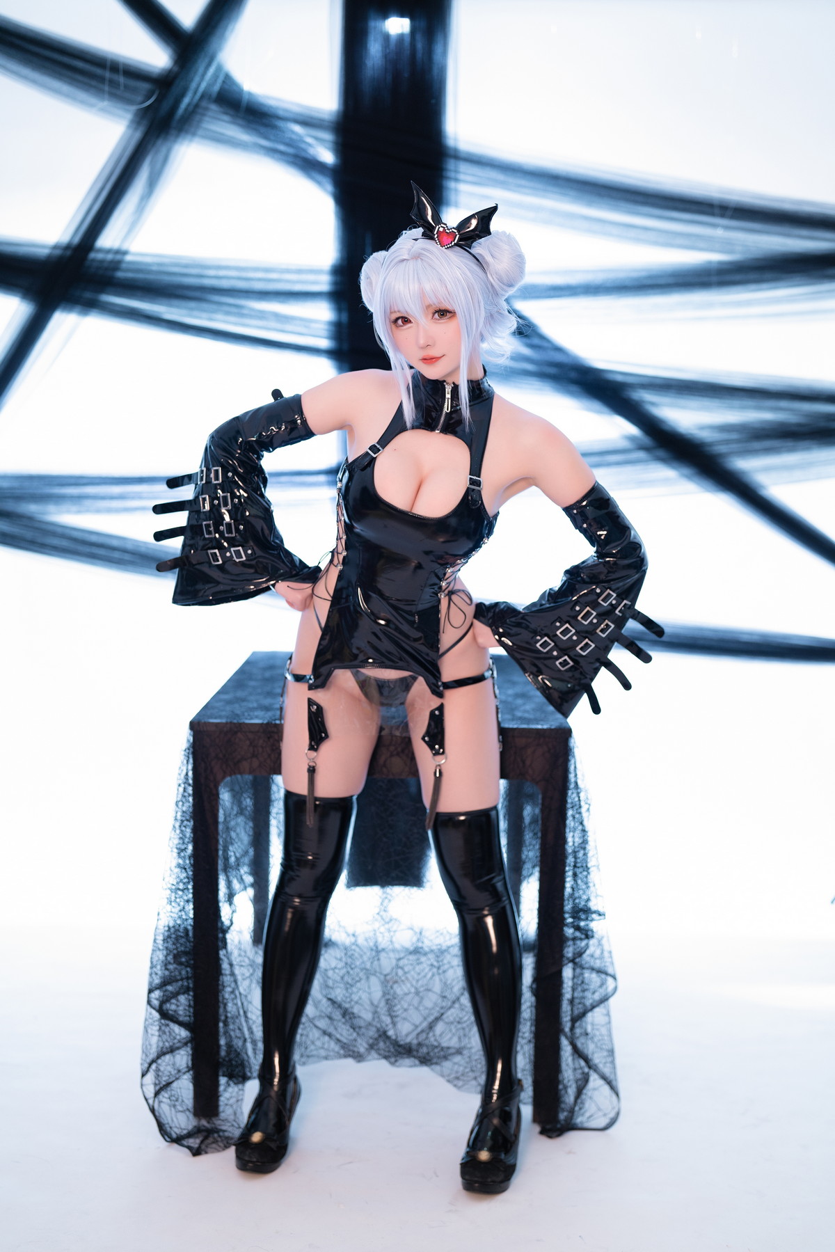 xgyw.top_Coser小姐姐星之迟迟水蓝小恶魔主题性感黑色皮质情趣服饰秀翘臀美腿诱惑写真59P
