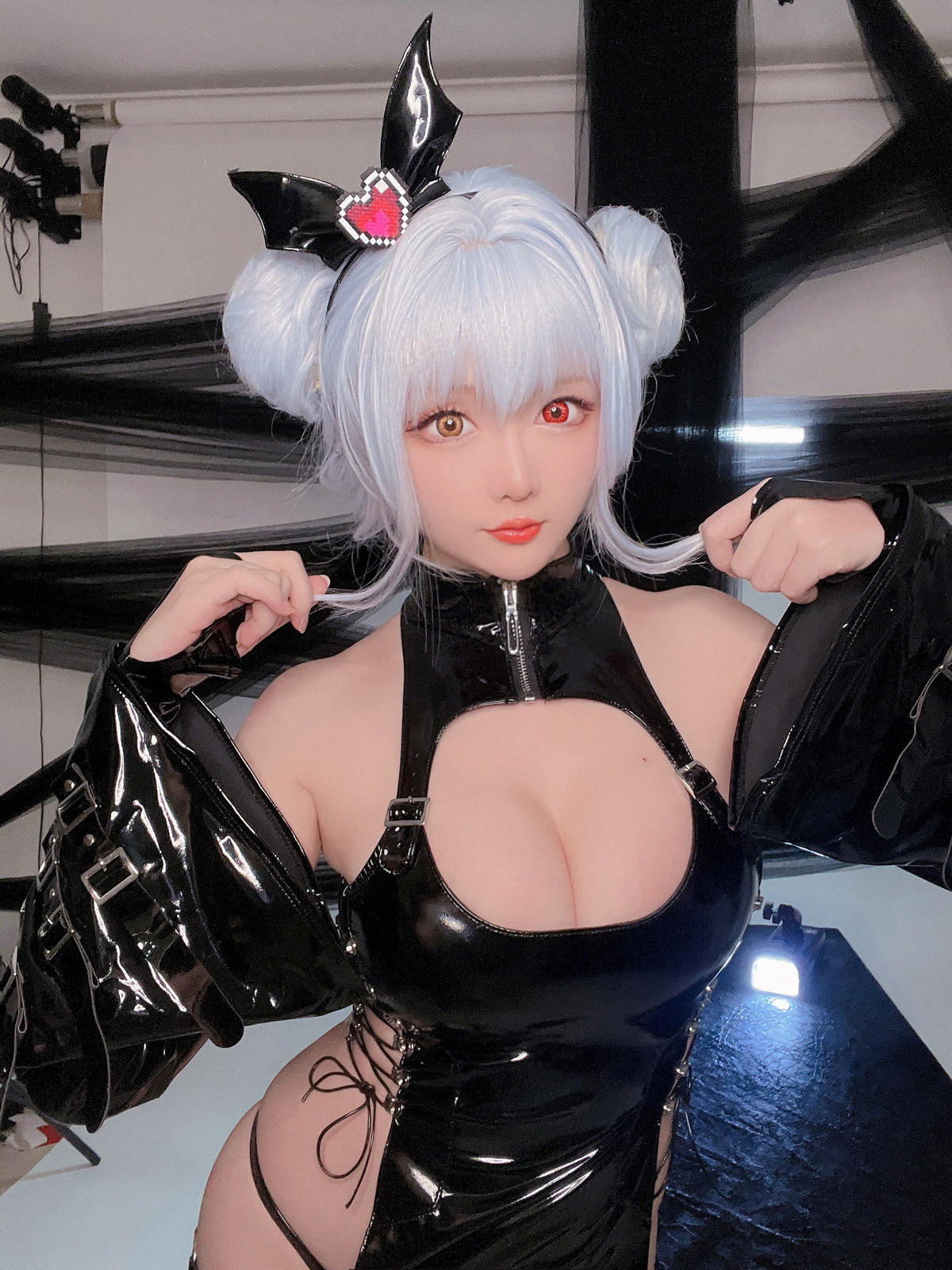 xgyw.top_Coser小姐姐星之迟迟水蓝小恶魔主题性感黑色皮质情趣服饰秀翘臀美腿诱惑写真59P