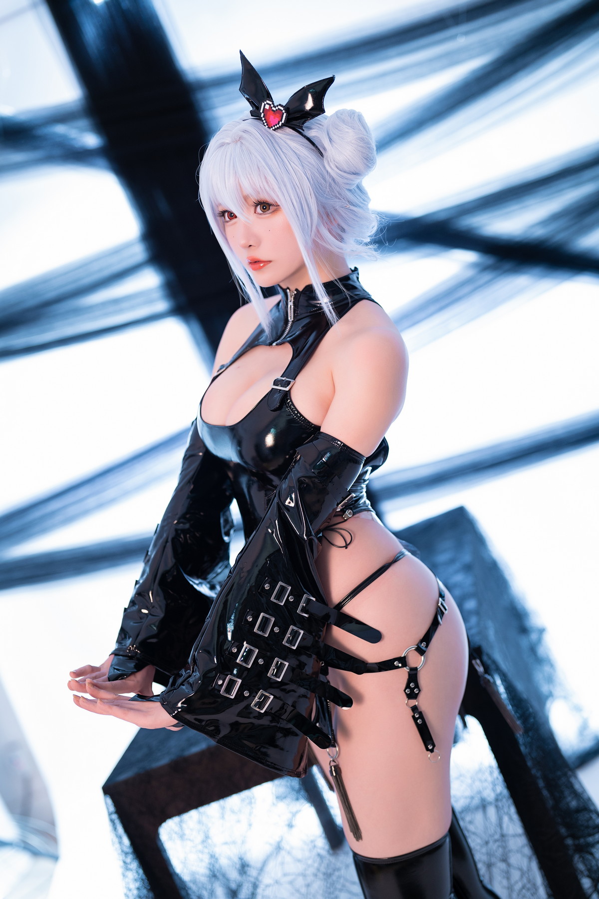 xgyw.top_Coser小姐姐星之迟迟水蓝小恶魔主题性感黑色皮质情趣服饰秀翘臀美腿诱惑写真59P