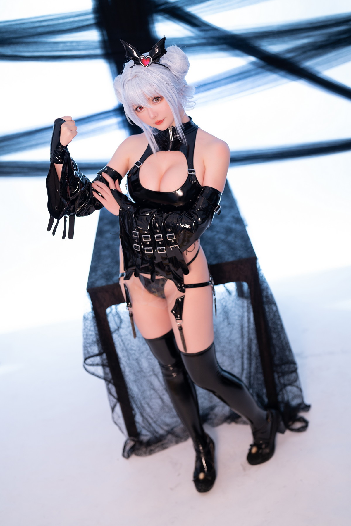 xgyw.top_Coser小姐姐星之迟迟水蓝小恶魔主题性感黑色皮质情趣服饰秀翘臀美腿诱惑写真59P
